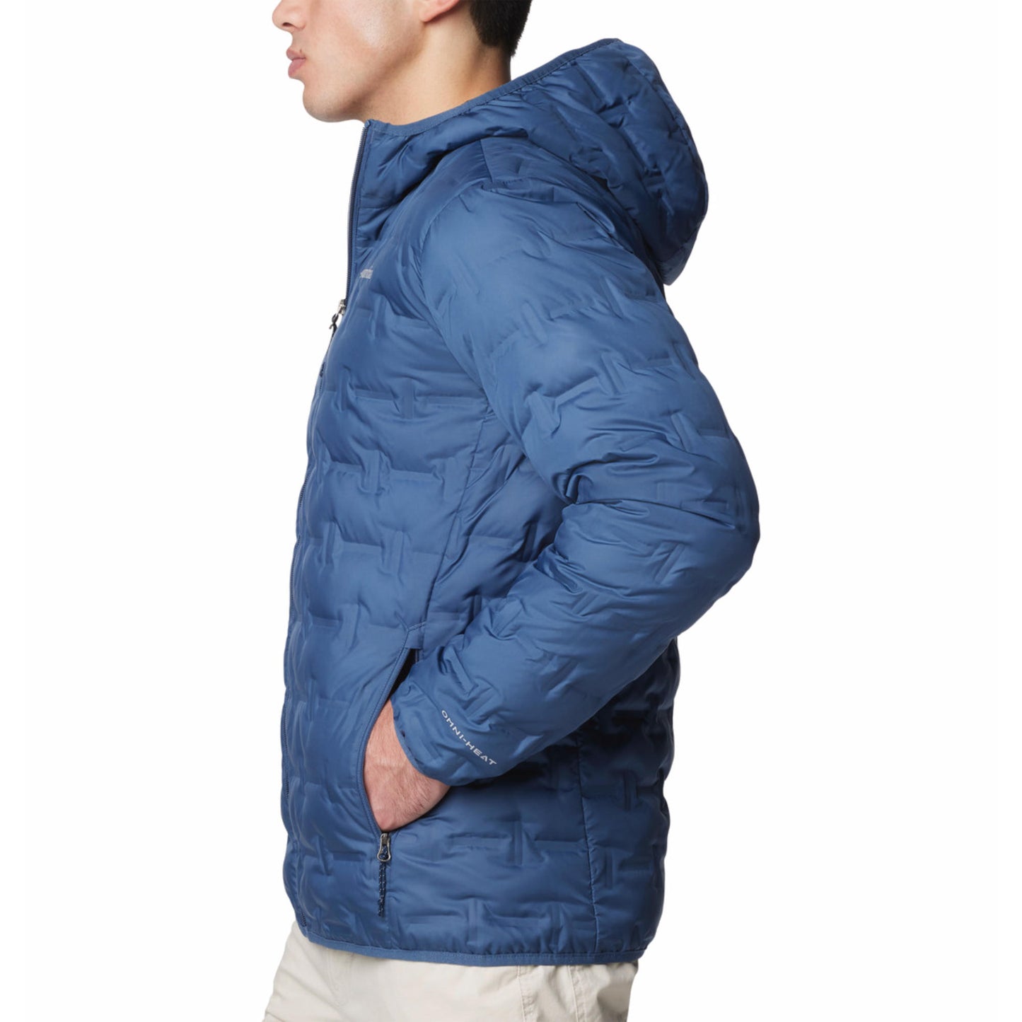 Columbia Men Blue Omni-Heat Reflective Delta Ridge II Hooded Down Jacket