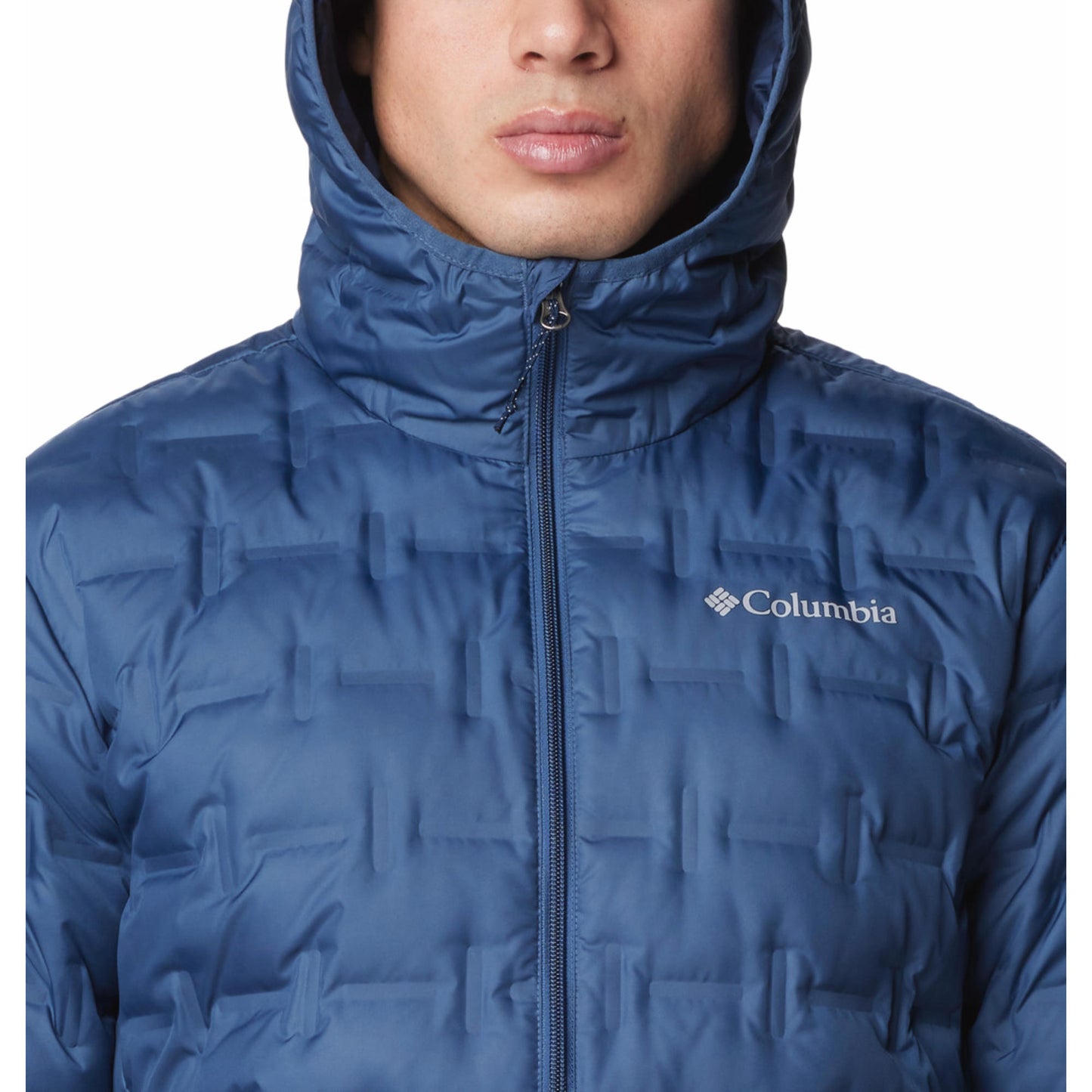 Columbia Men Blue Omni-Heat Reflective Delta Ridge II Hooded Down Jacket