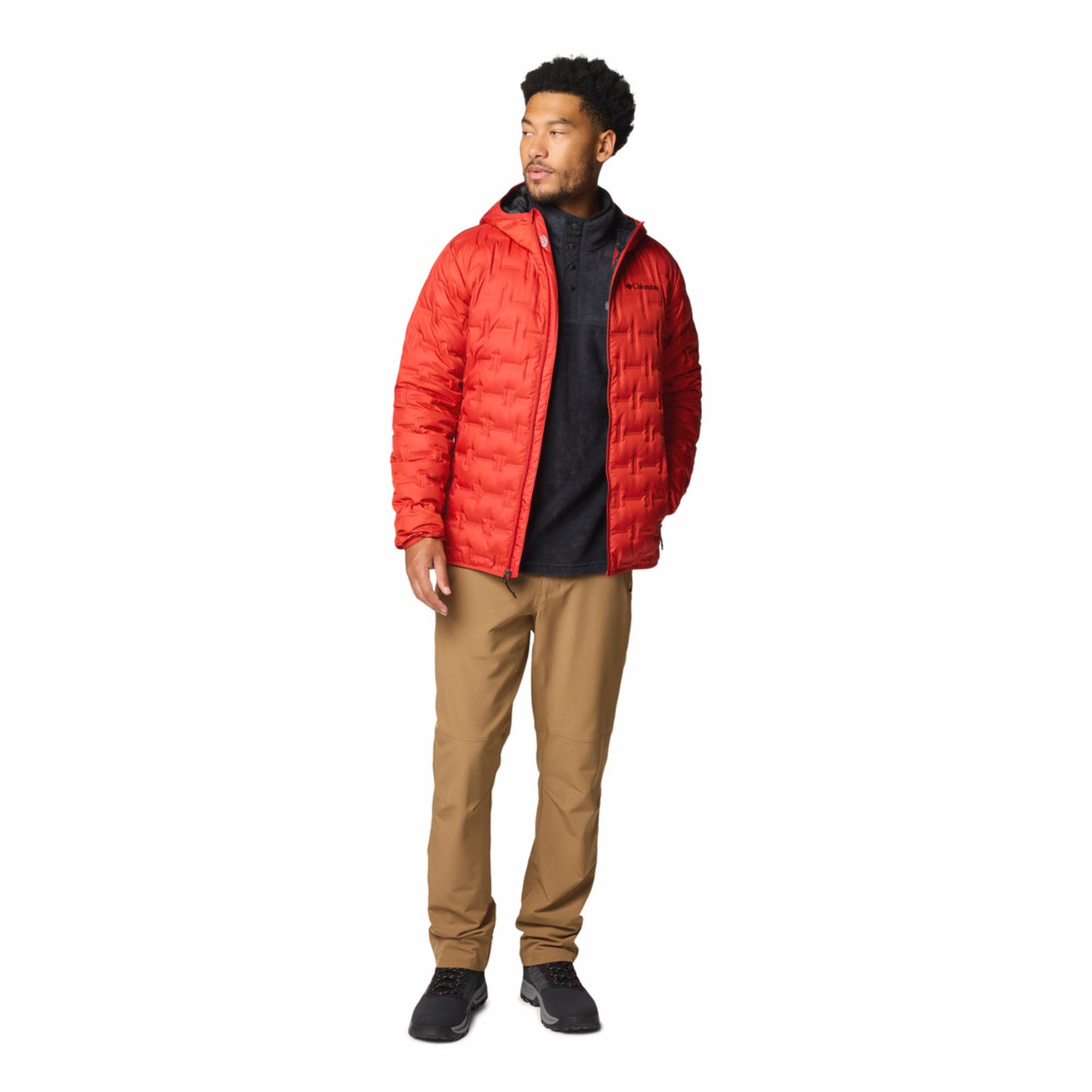 Columbia Men Red Omni-Heat Reflective Delta Ridge II Hooded Down Jacket