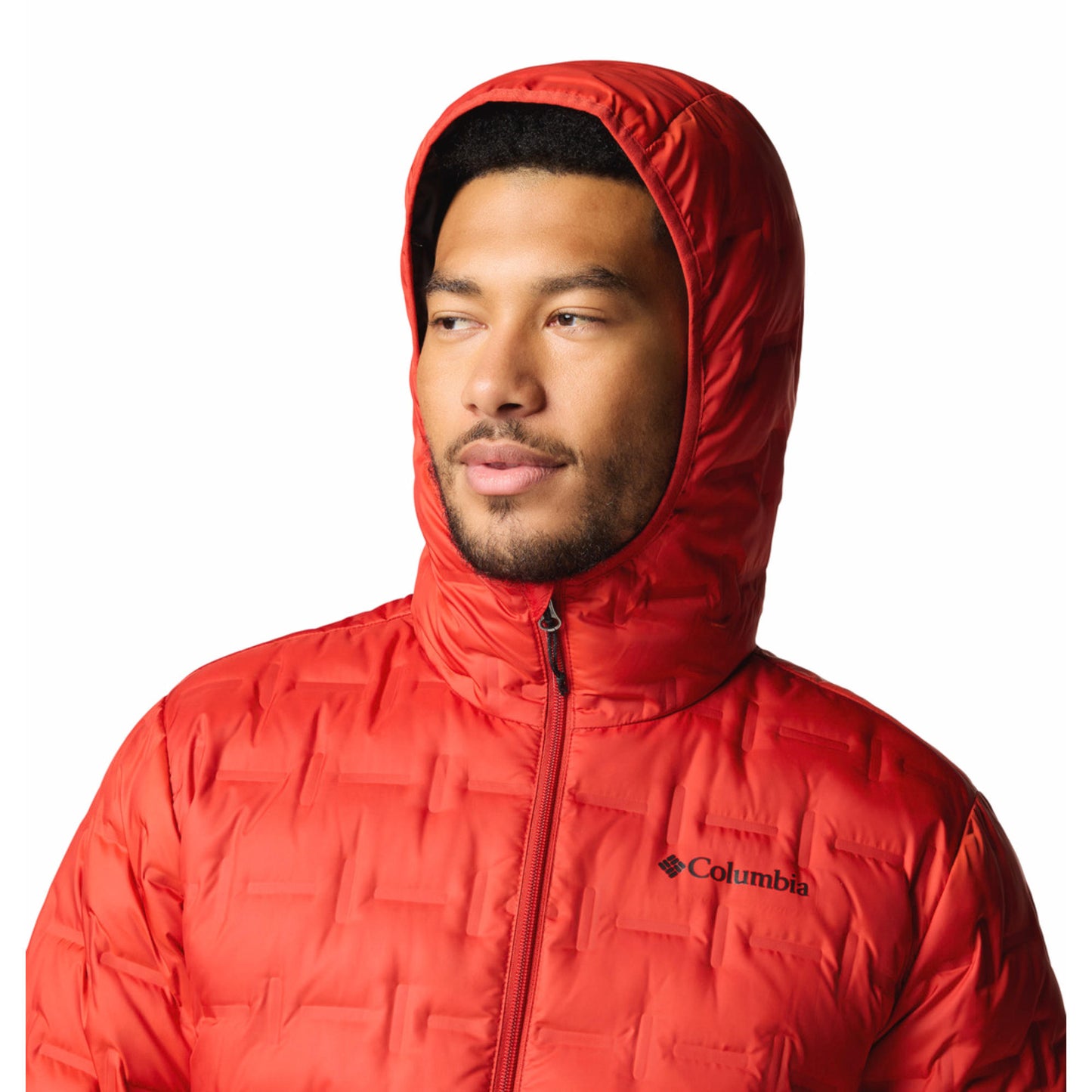 Columbia Men Red Omni-Heat Reflective Delta Ridge II Hooded Down Jacket