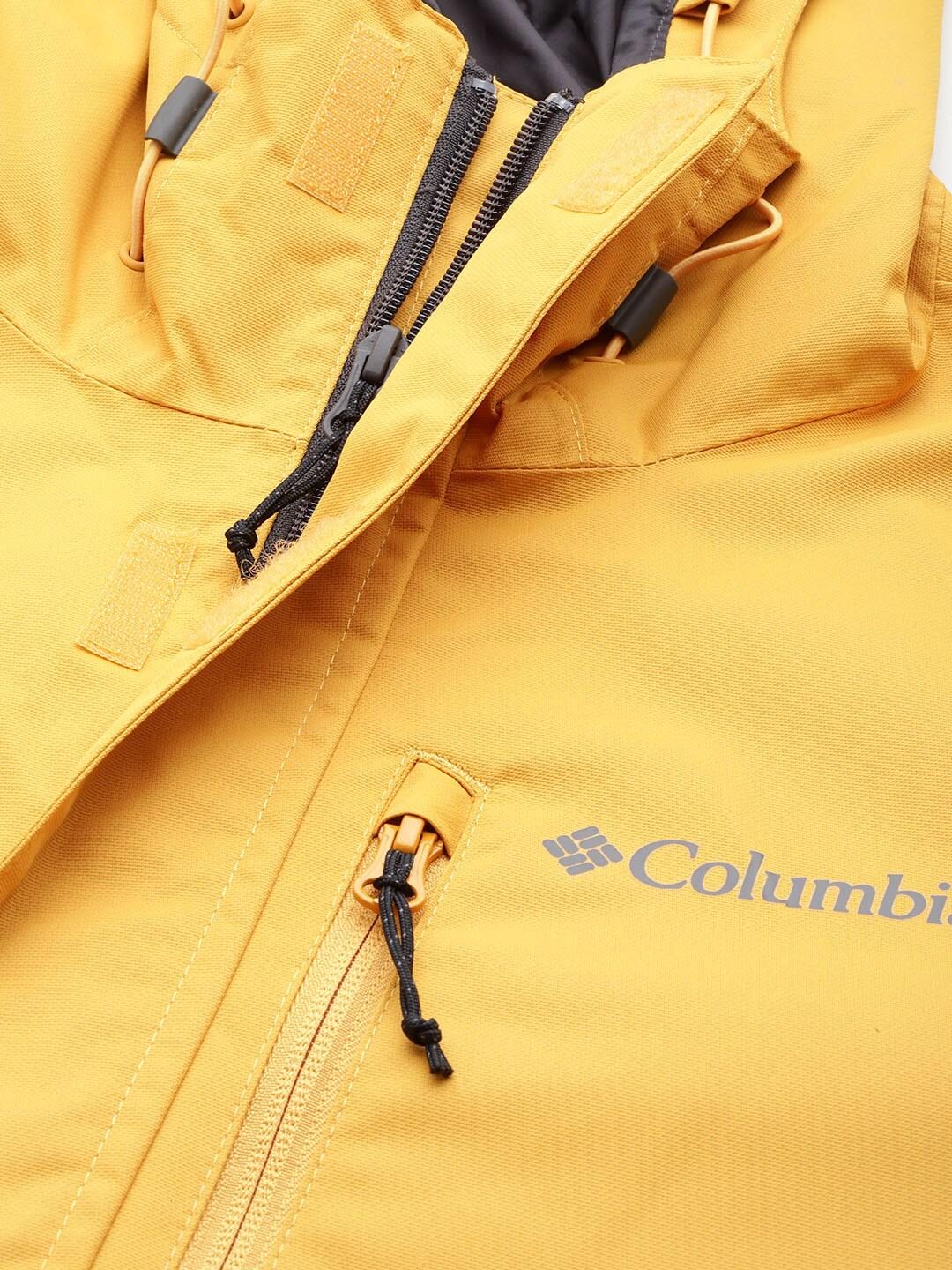 Columbia Men Yellow Hikebound Rain Jacket