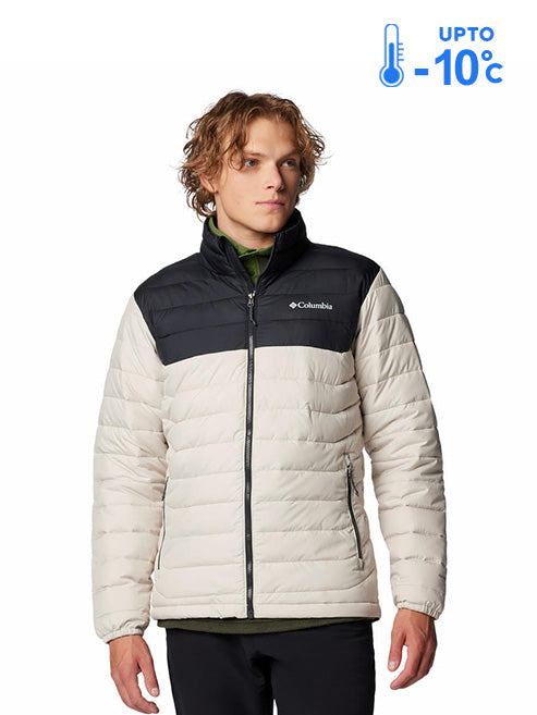 Columbia Men Beige Omni-Heat Reflective Powder Lite II Down Jacket