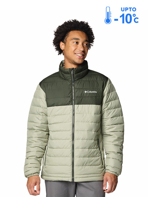Columbia Men Green Omni-Heat Reflective Powder Lite II Down Jacket