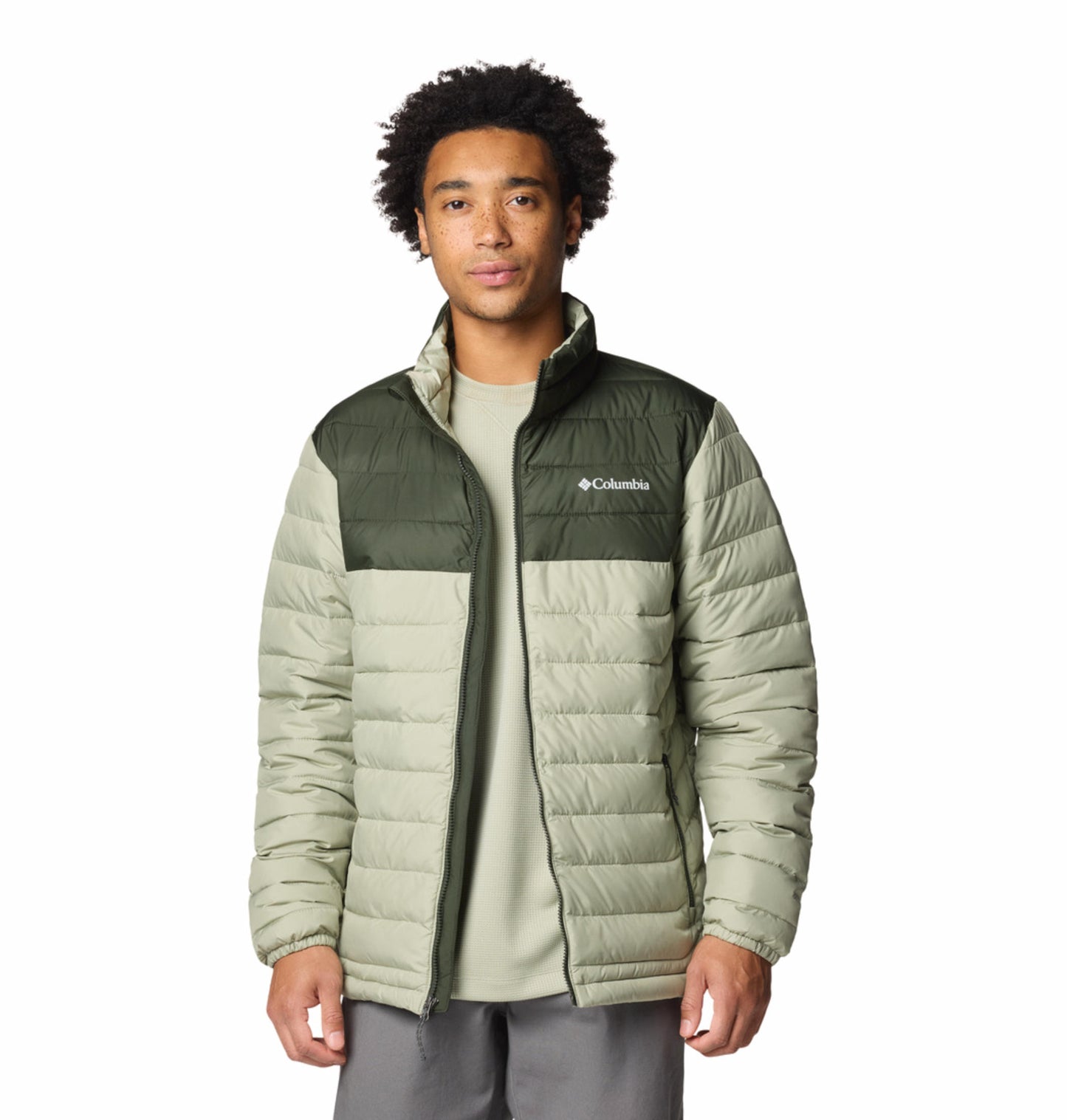 Columbia Mens Green Omni-Heat Reflective Powder Lite II Jacket