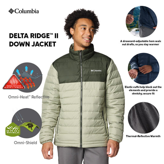 Columbia Mens Green Omni-Heat Reflective Powder Lite II Jacket