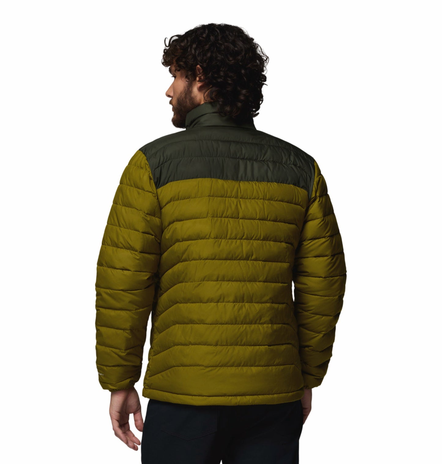 Columbia Men Olive Green Omni-Heat Powder Lite II Synthetic Down Jacket