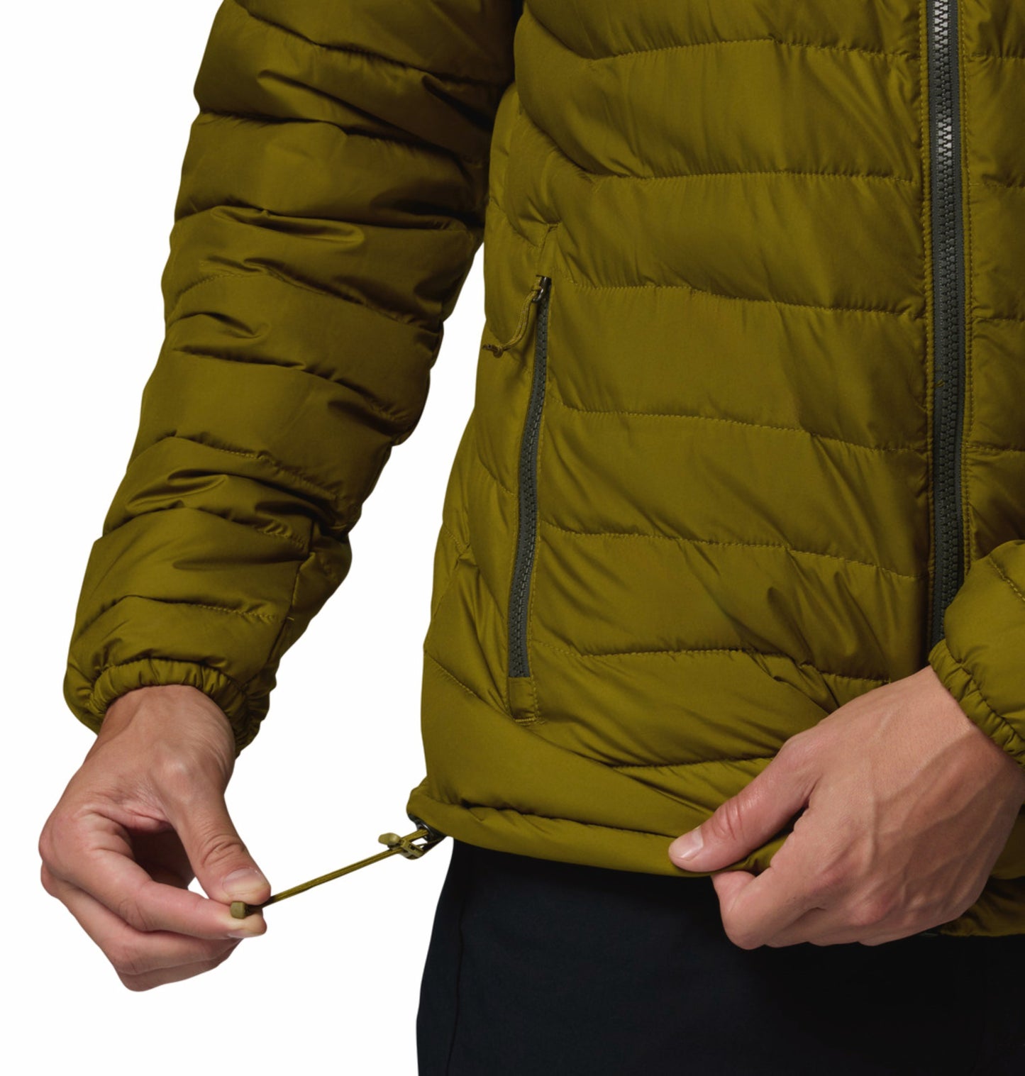 Columbia Men Olive Green Omni-Heat Powder Lite II Synthetic Down Jacket