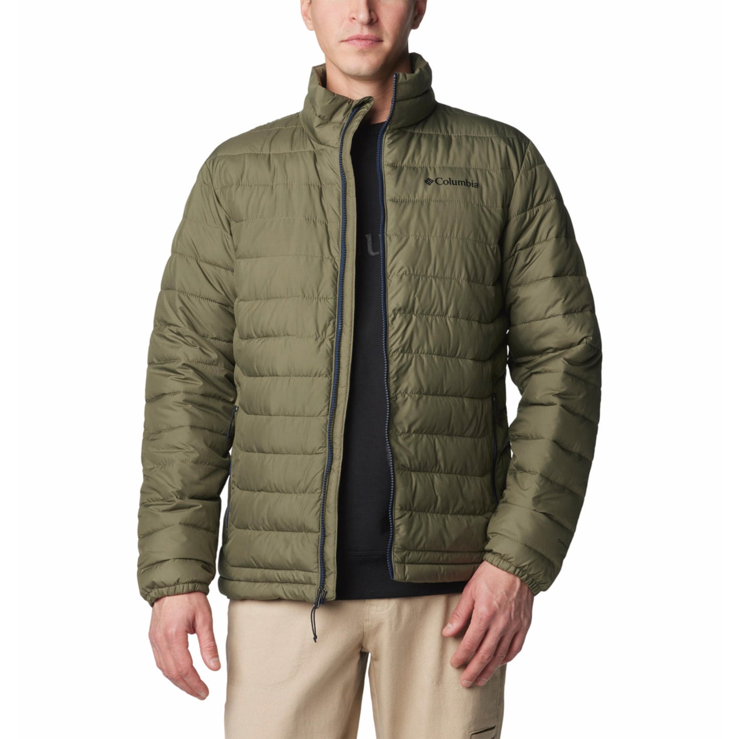 Columbia Men Olive Omni-Heat Reflective Powder Lite II Jacket