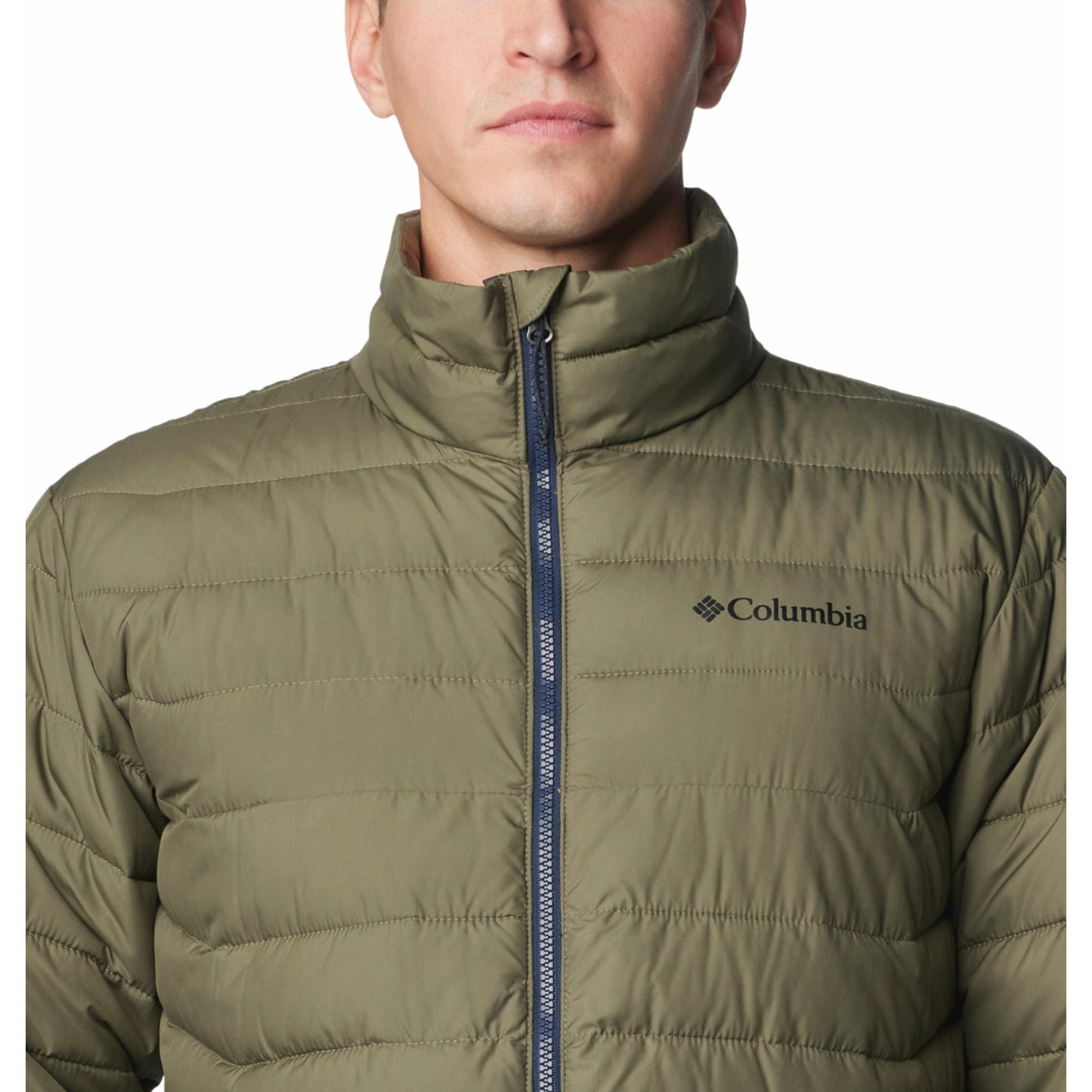 Columbia Men Olive Omni-Heat Reflective Powder Lite II Jacket