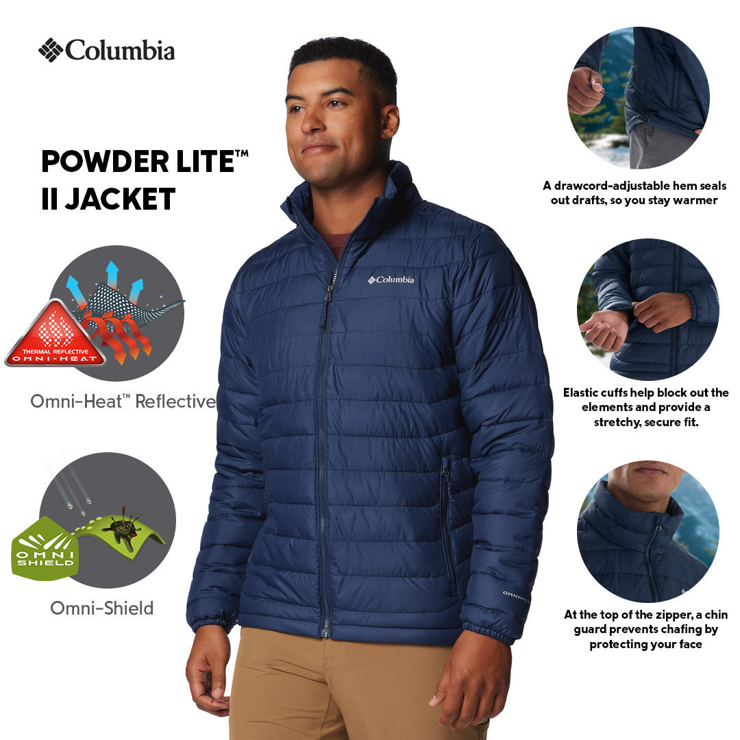 Omni Heat Columbia Powder Lite Coat Columbia Men Blue Powder Lite