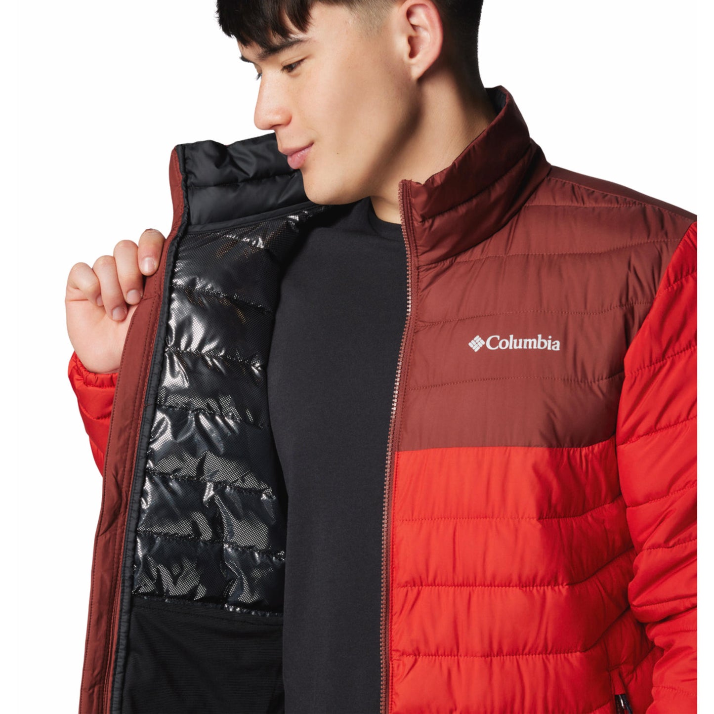 Columbia Men Red Omni-Heat Reflective Powder Lite II Jacket