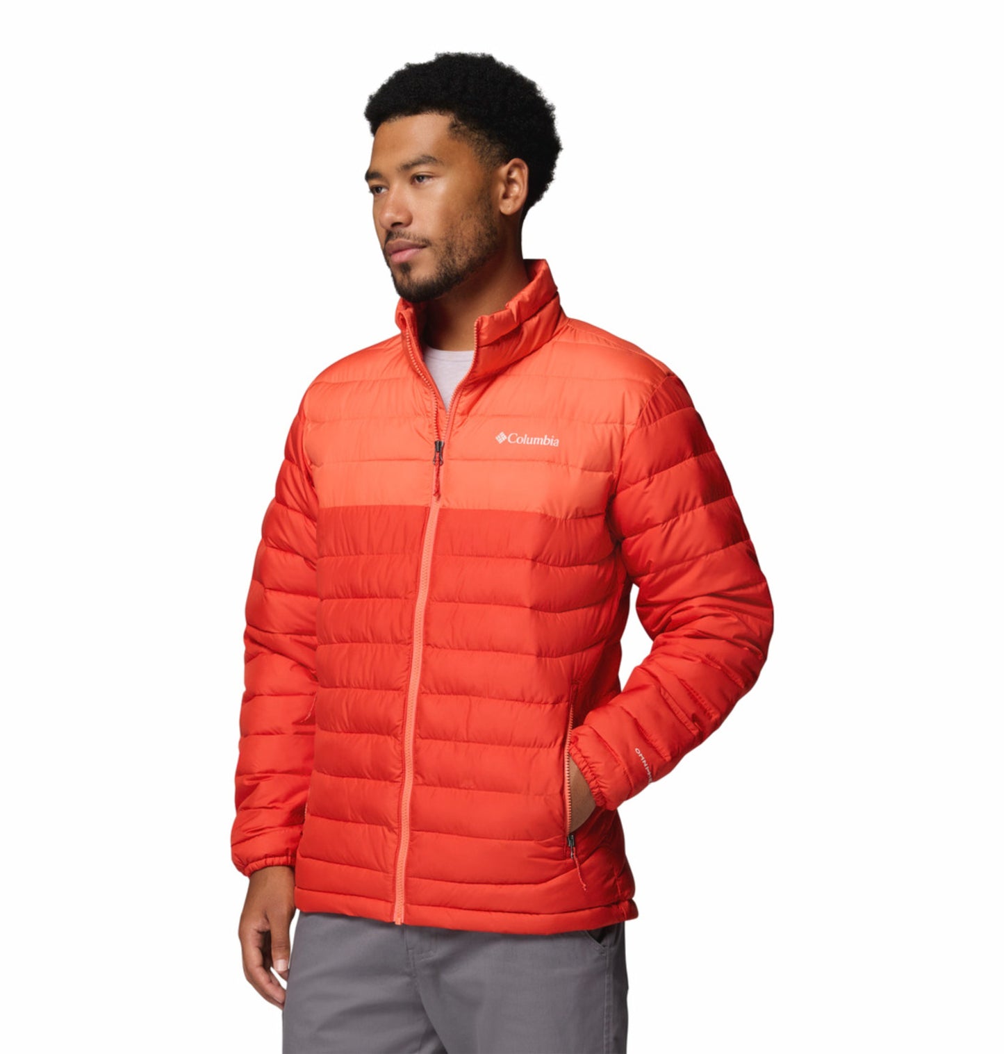 Columbia Men Orange Omni-Heat Powder Lite II Synthetic Down Jacket