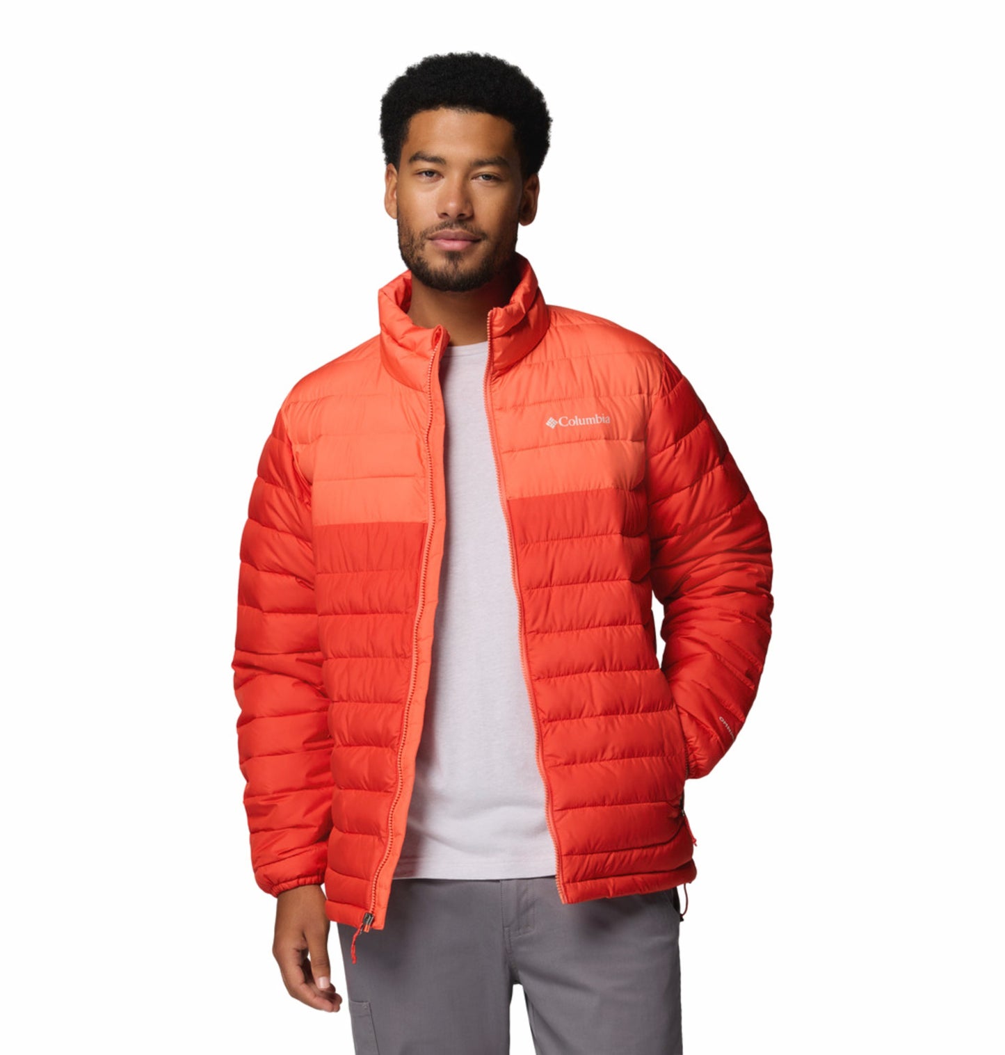 Columbia Men Orange Omni-Heat Powder Lite II Synthetic Down Jacket