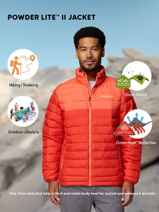 Columbia Men Orange Omni-Heat Powder Lite II Synthetic Down Jacket