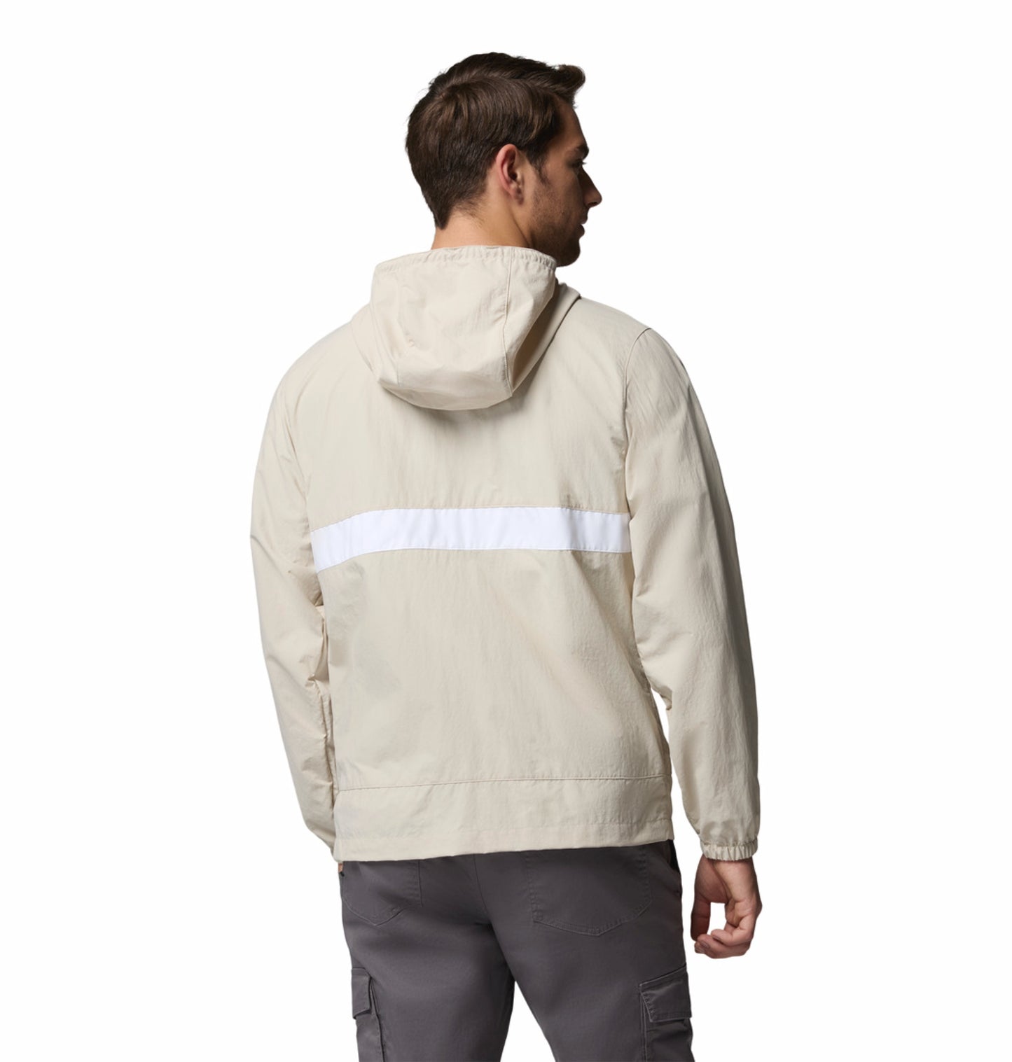 Columbia Men Beige Omni-Shade Spire Valley Protective Windbreaker Jacket