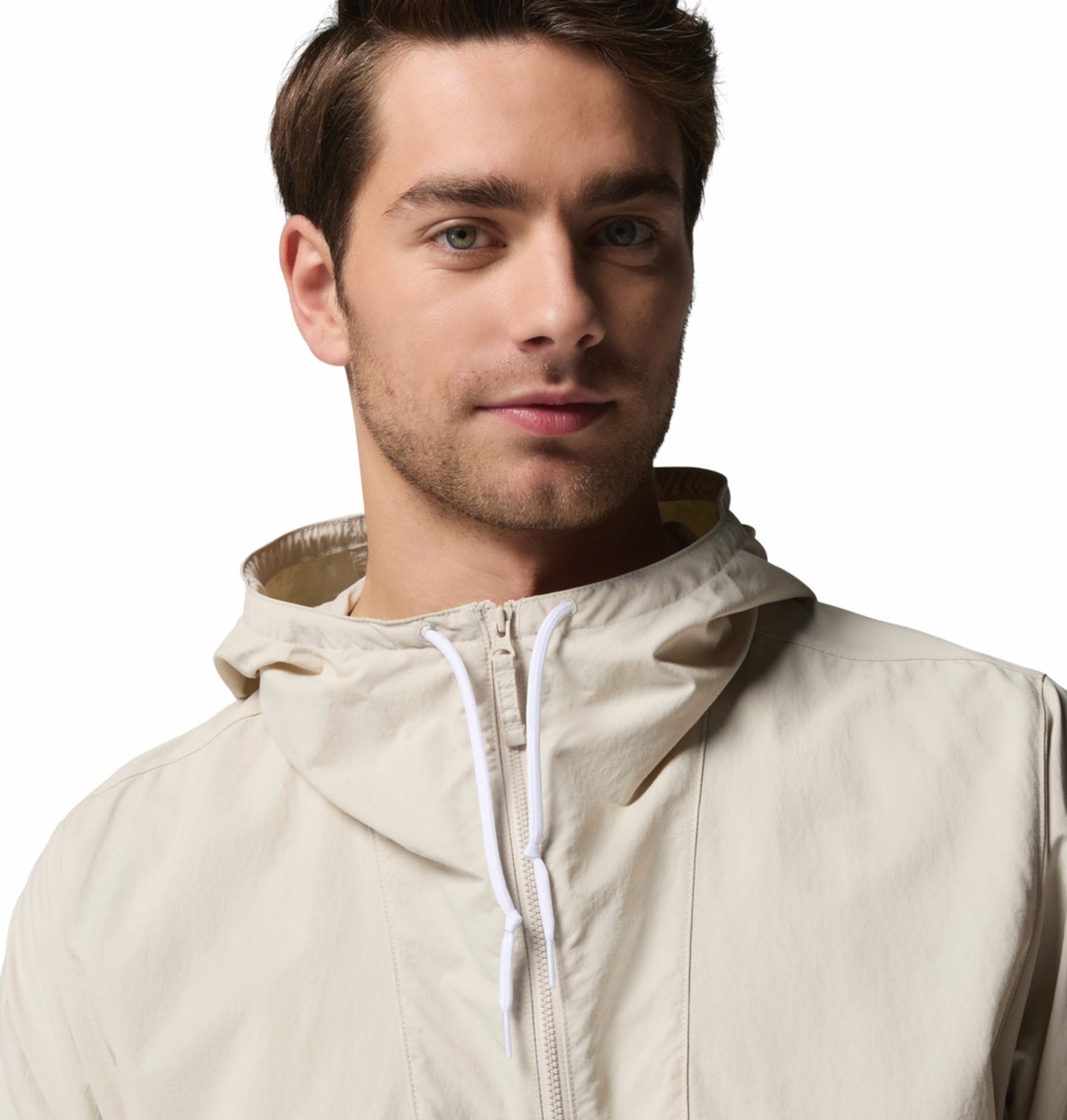 Columbia Men Beige Omni-Shade Spire Valley Protective Windbreaker Jacket