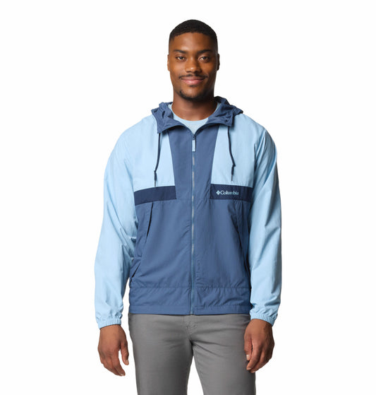 Columbia Mens Blue Omni-Shield Spire Valley Hooded Wind and Water Resistant Jacket
