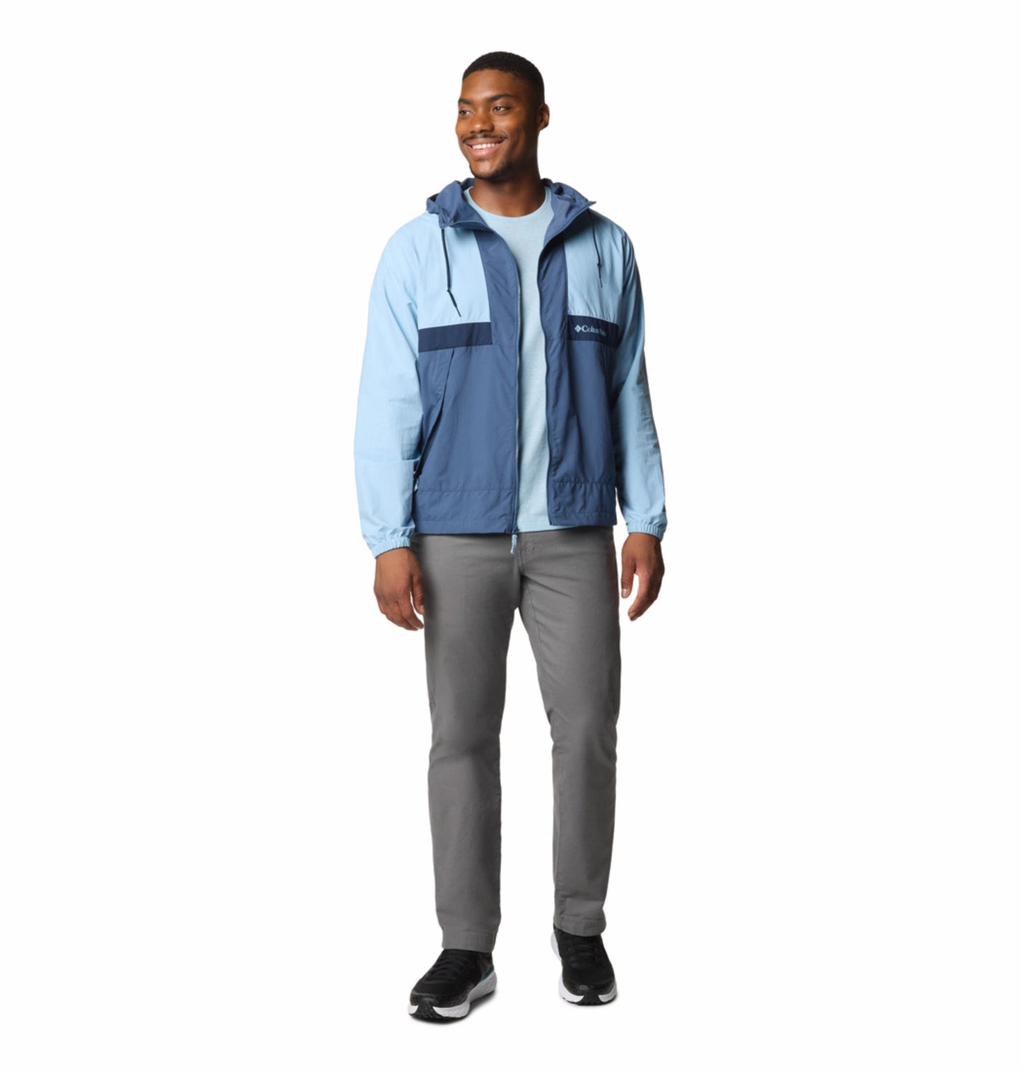 Columbia Mens Blue Omni-Shield Spire Valley Hooded Wind and Water Resistant Jacket