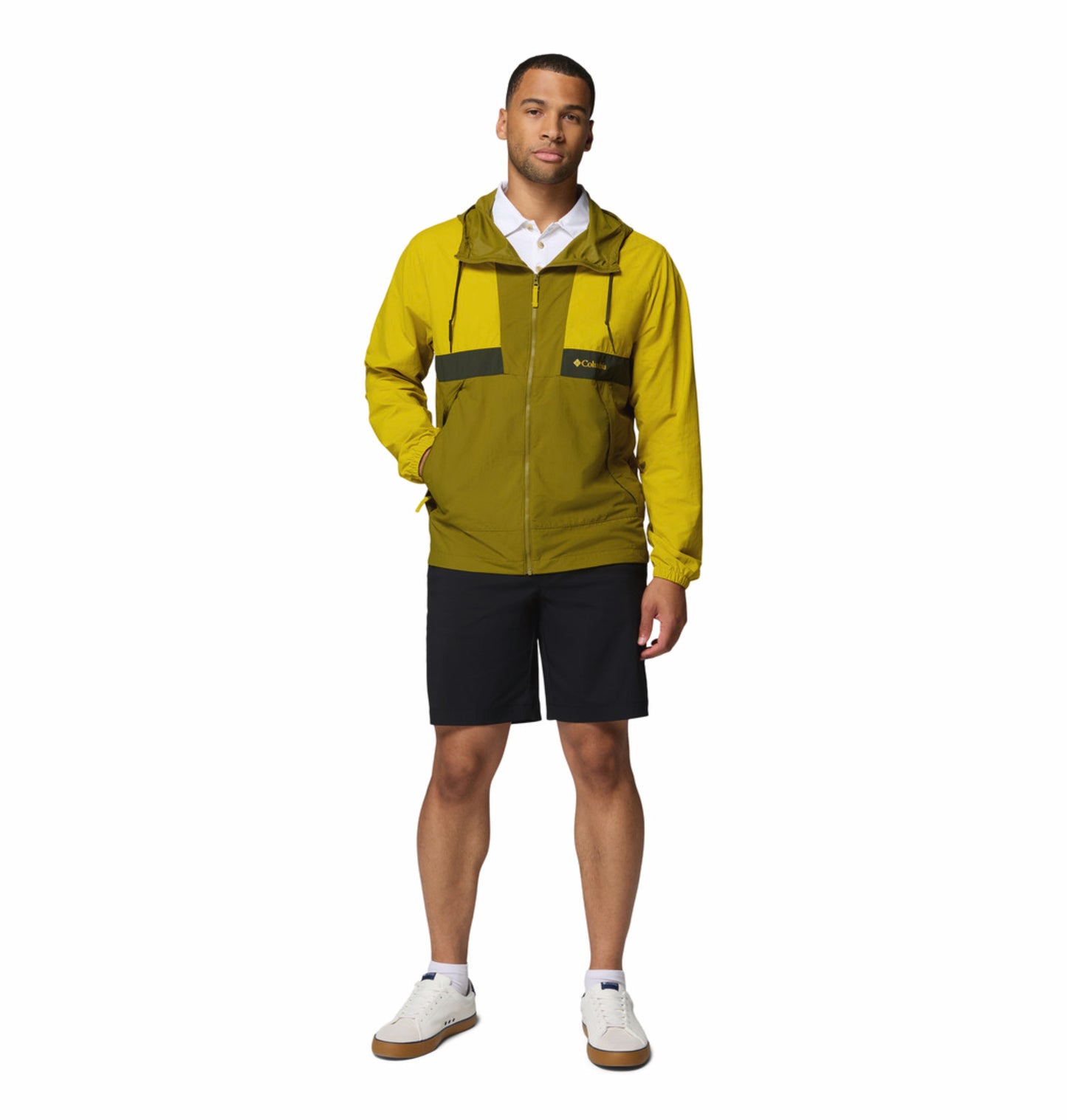 Columbia Men Yellow Omni-Shade Spire Valley Windbreaker