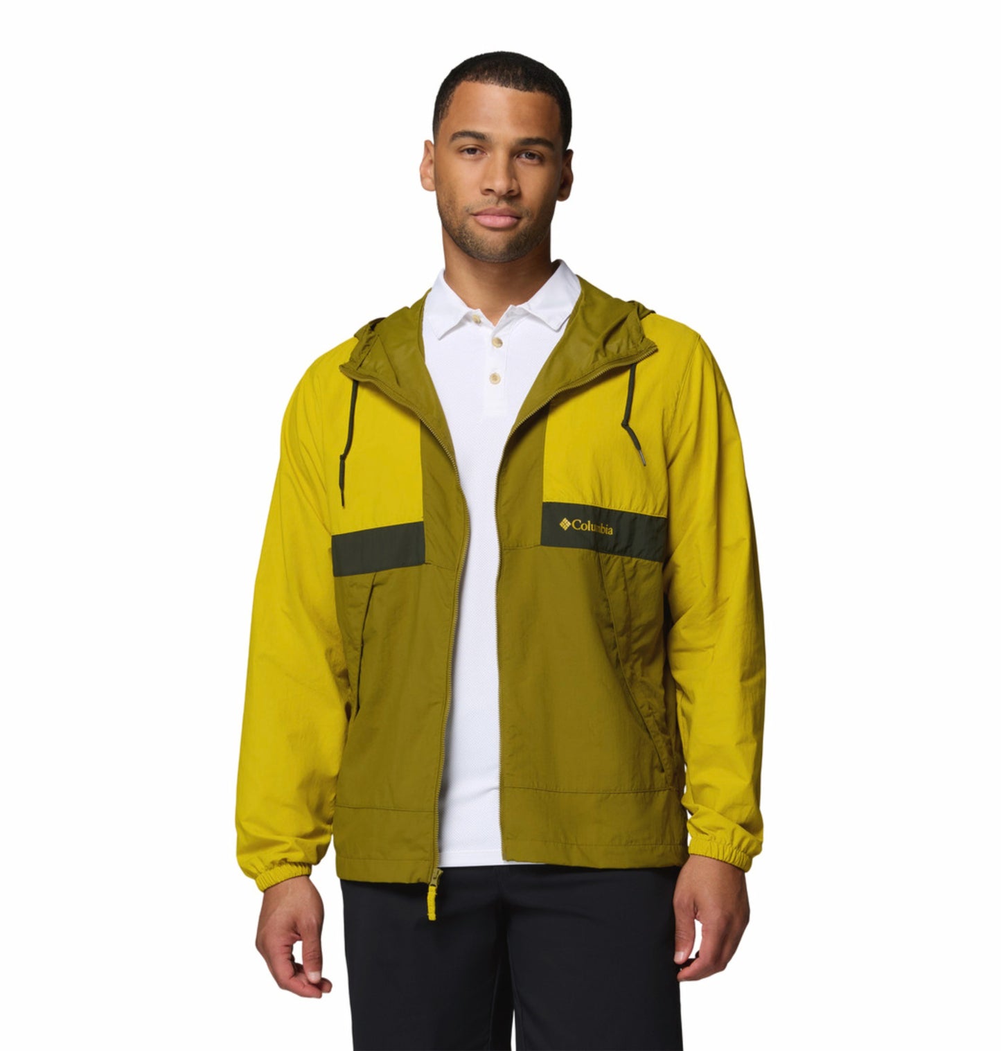 Columbia Men Yellow Omni-Shade Spire Valley Windbreaker