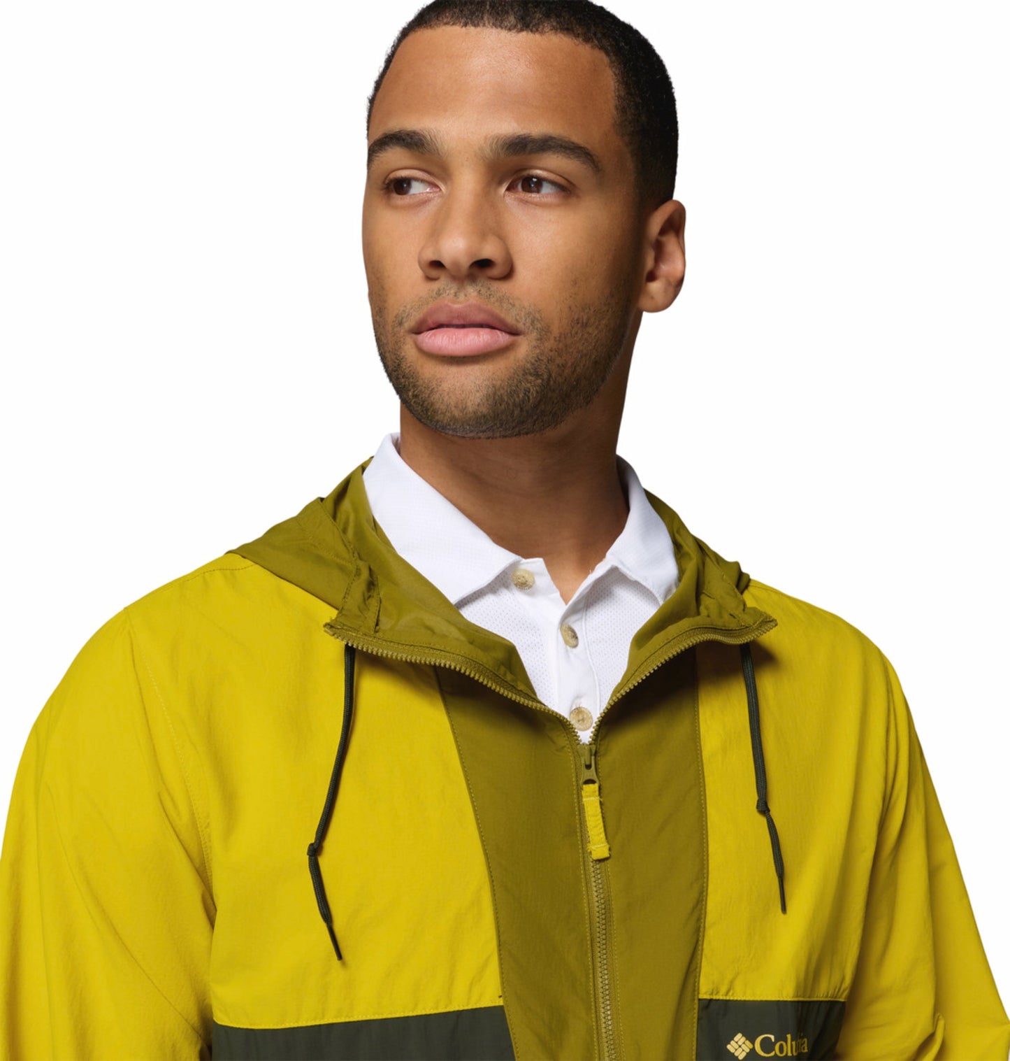 Columbia Men Yellow Omni-Shade Spire Valley Windbreaker