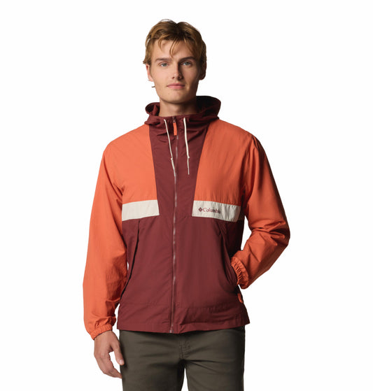 Columbia Mens Maroon Omni-Shield Spire Valley Hooded Wind and Water Resistant Jacket