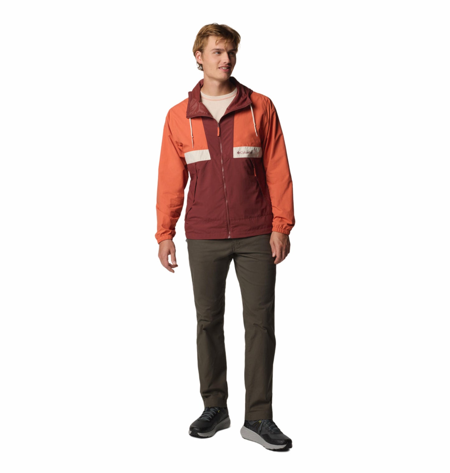 Columbia Mens Maroon Omni-Shield Spire Valley Hooded Wind and Water Resistant Jacket