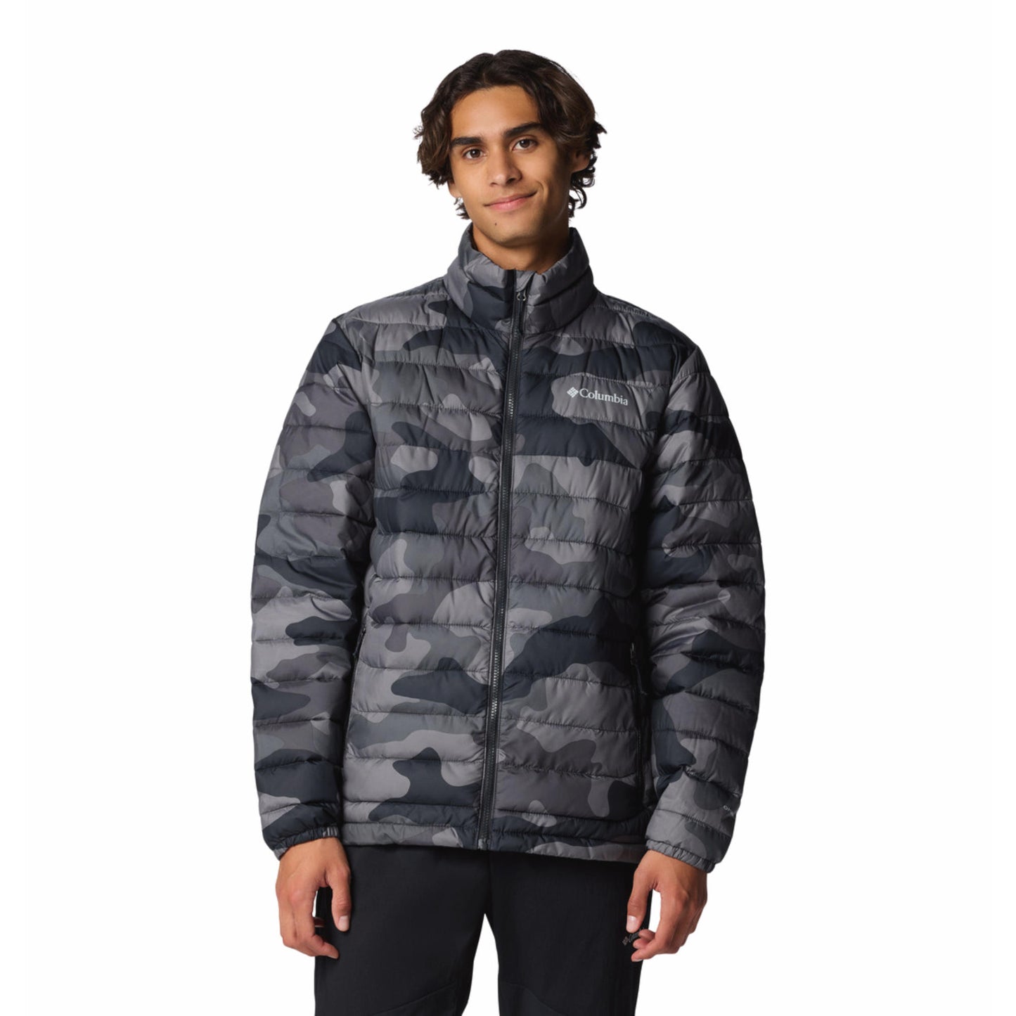 Columbia Men Black Omni-Heat Reflective Powder Lite II Printed Jacket