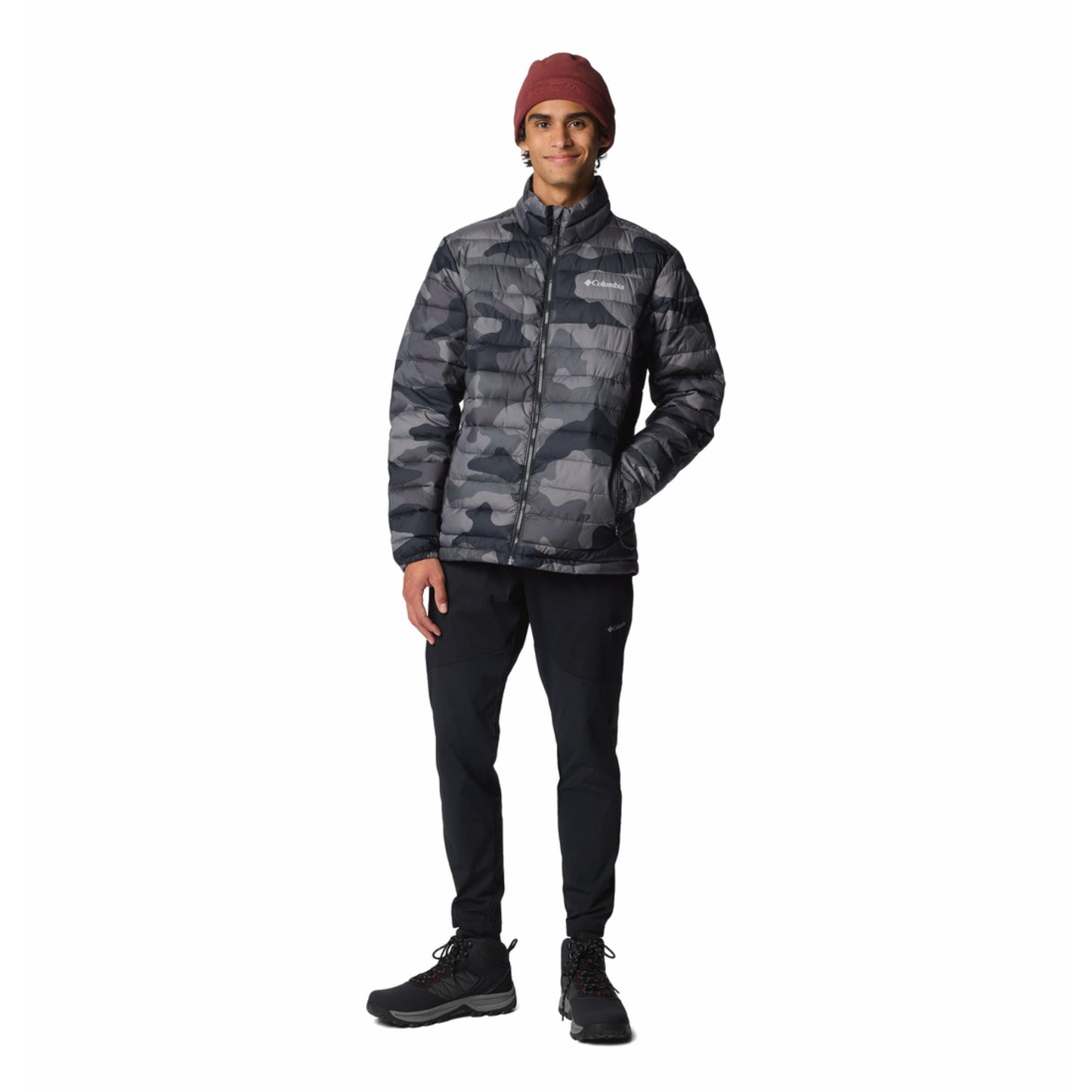 Columbia Men Black Omni-Heat Reflective Powder Lite II Printed Jacket