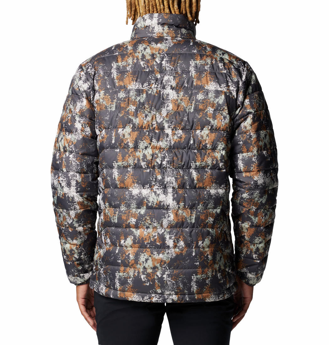 Columbia Mens Brown Powder Lite II Printed Jacket