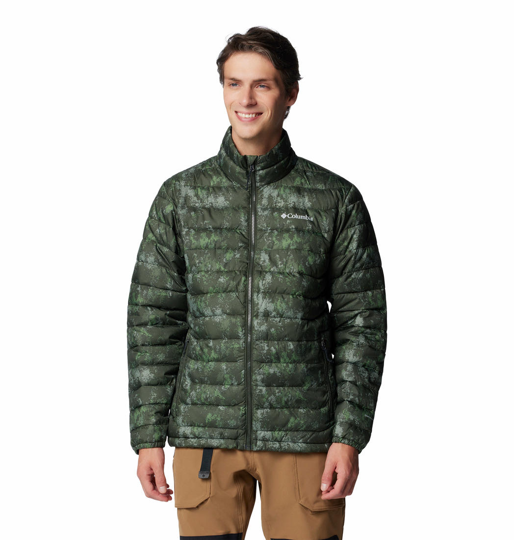 Columbia Mens Green Powder Lite II Printed Jacket