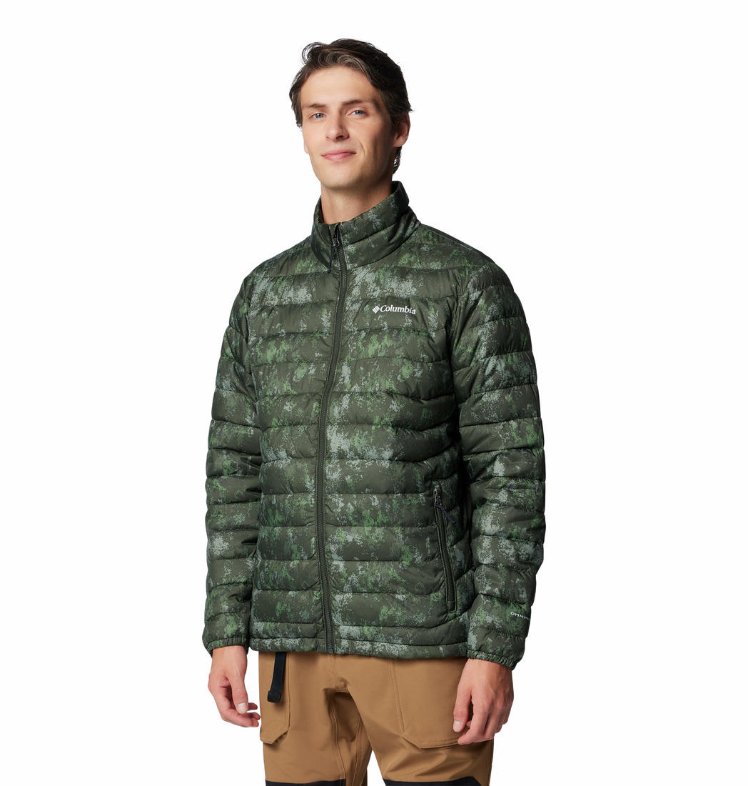 Columbia Mens Green Powder Lite II Printed Jacket