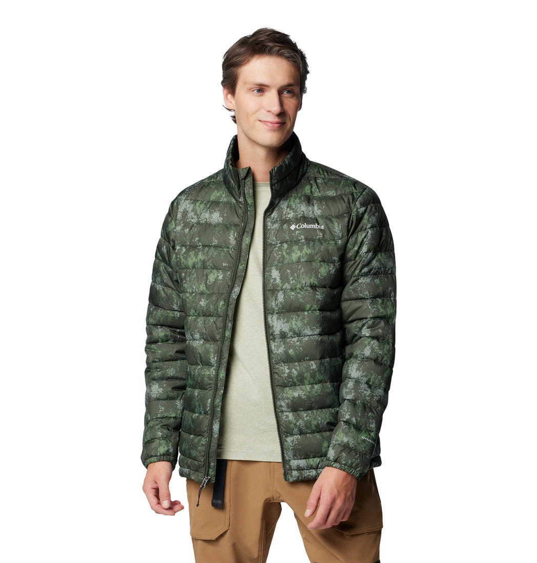 Columbia Mens Green Powder Lite II Printed Jacket
