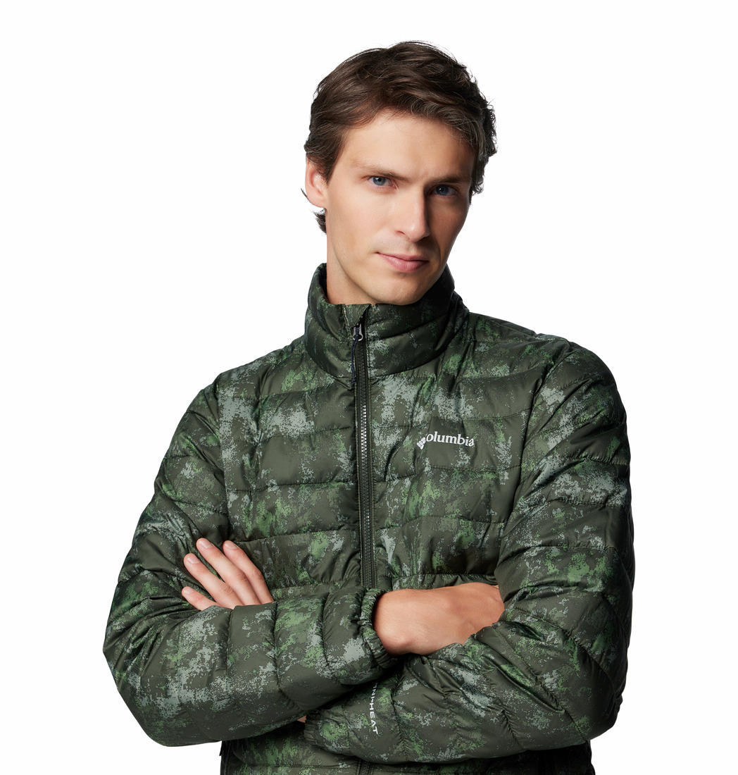 Columbia Mens Green Powder Lite II Printed Jacket