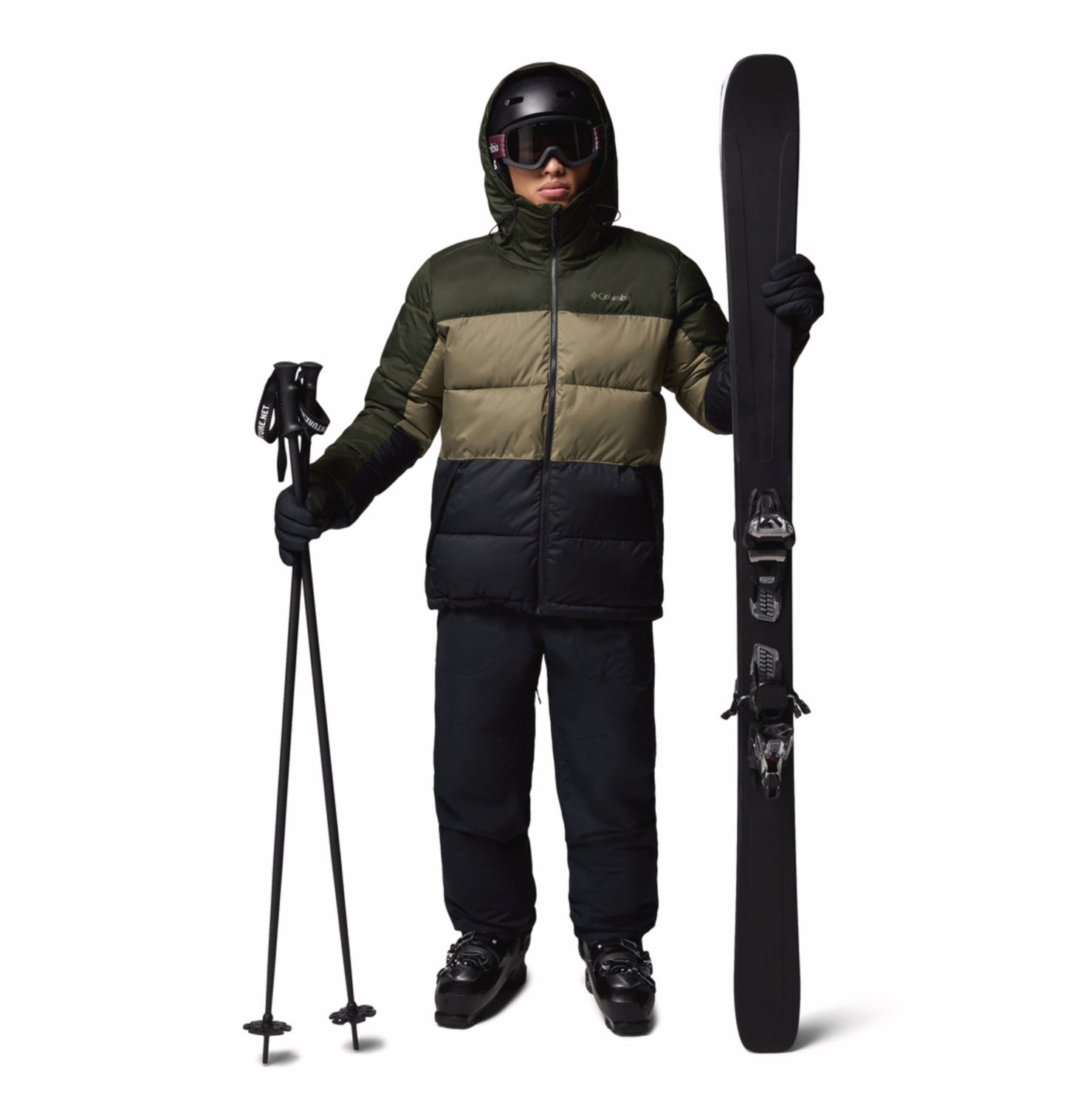Columbia Men Green Omni-Heat Reflective Slope Style Hooded Down Jacket