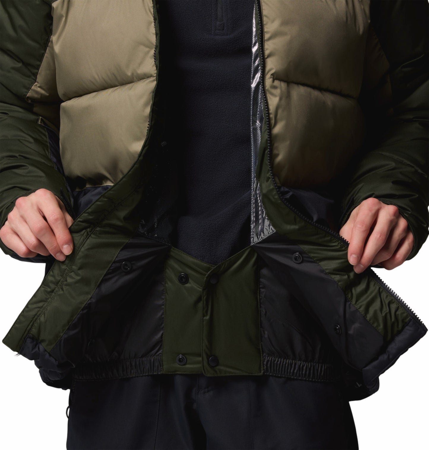 Columbia Men Green Omni-Heat Reflective Slope Style Hooded Down Jacket