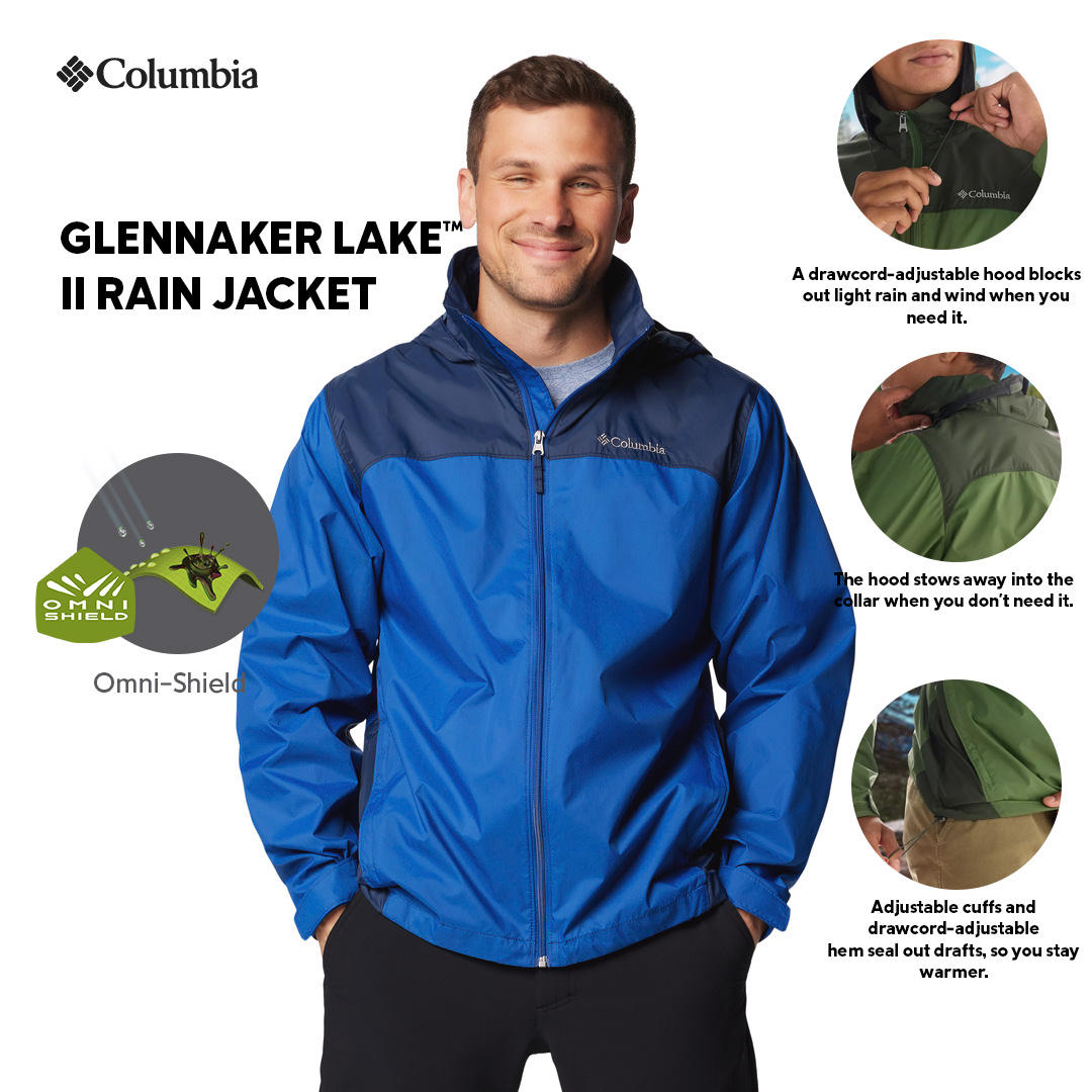 Columbia Men Blue Glennaker Lake II Rain Jacket S