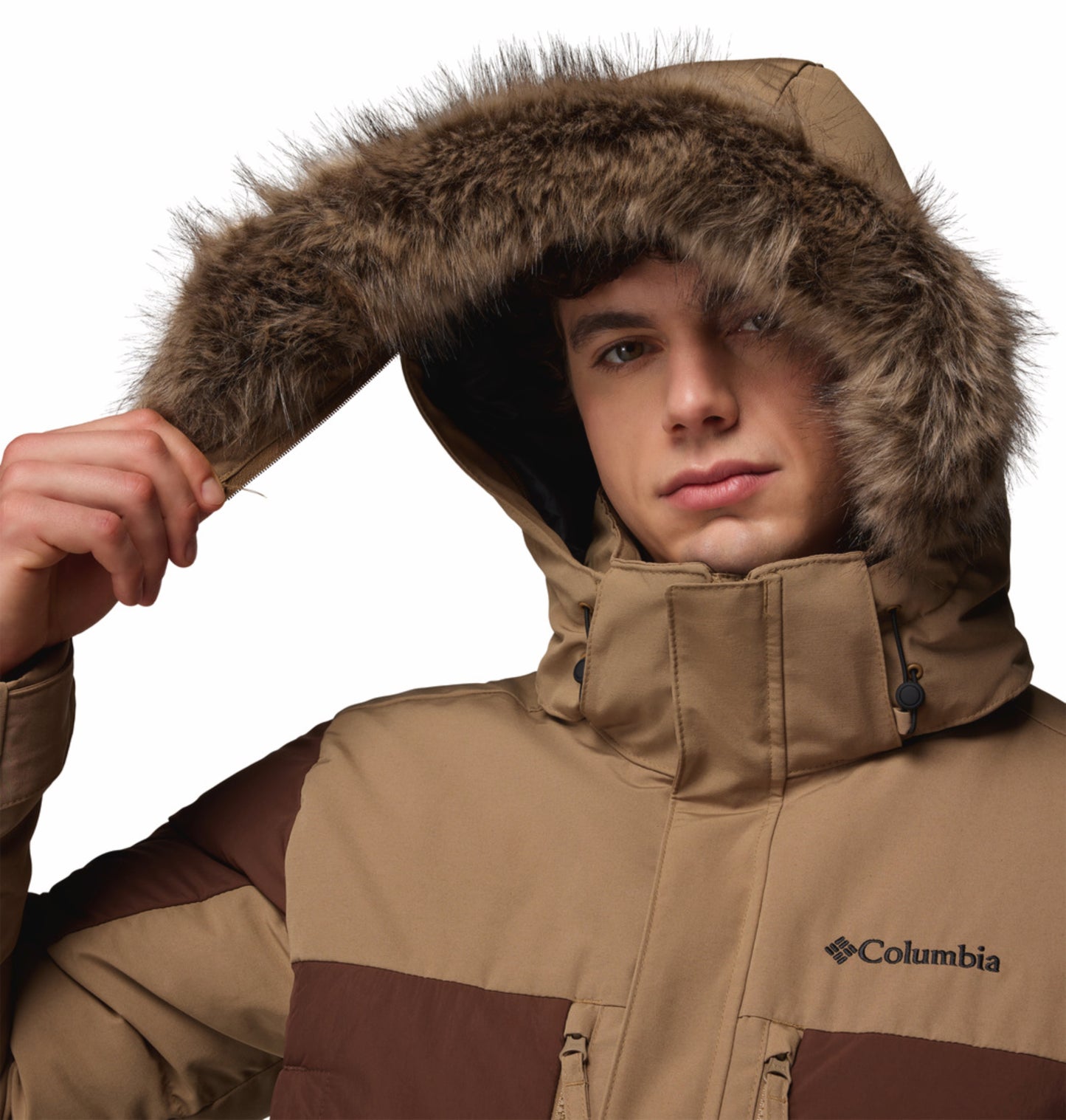 Columbia Men Brown OmniHeat Infinity Marquam Peak Fusion II Parka Jacket