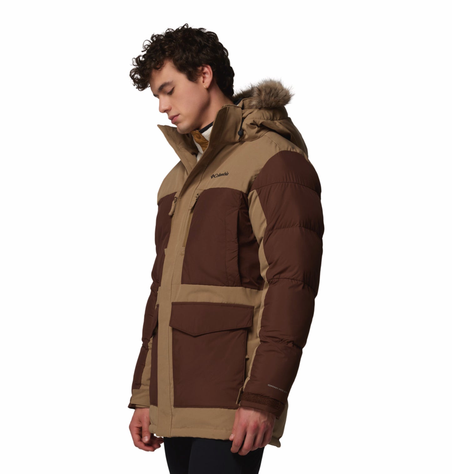 Columbia Men Brown OmniHeat Infinity Marquam Peak Fusion II Parka Jacket