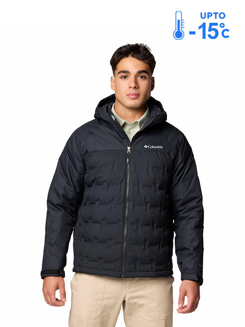 Columbia Men Black Omni-Heat Inifnity Grand Trek III Hooded Down Jacket
