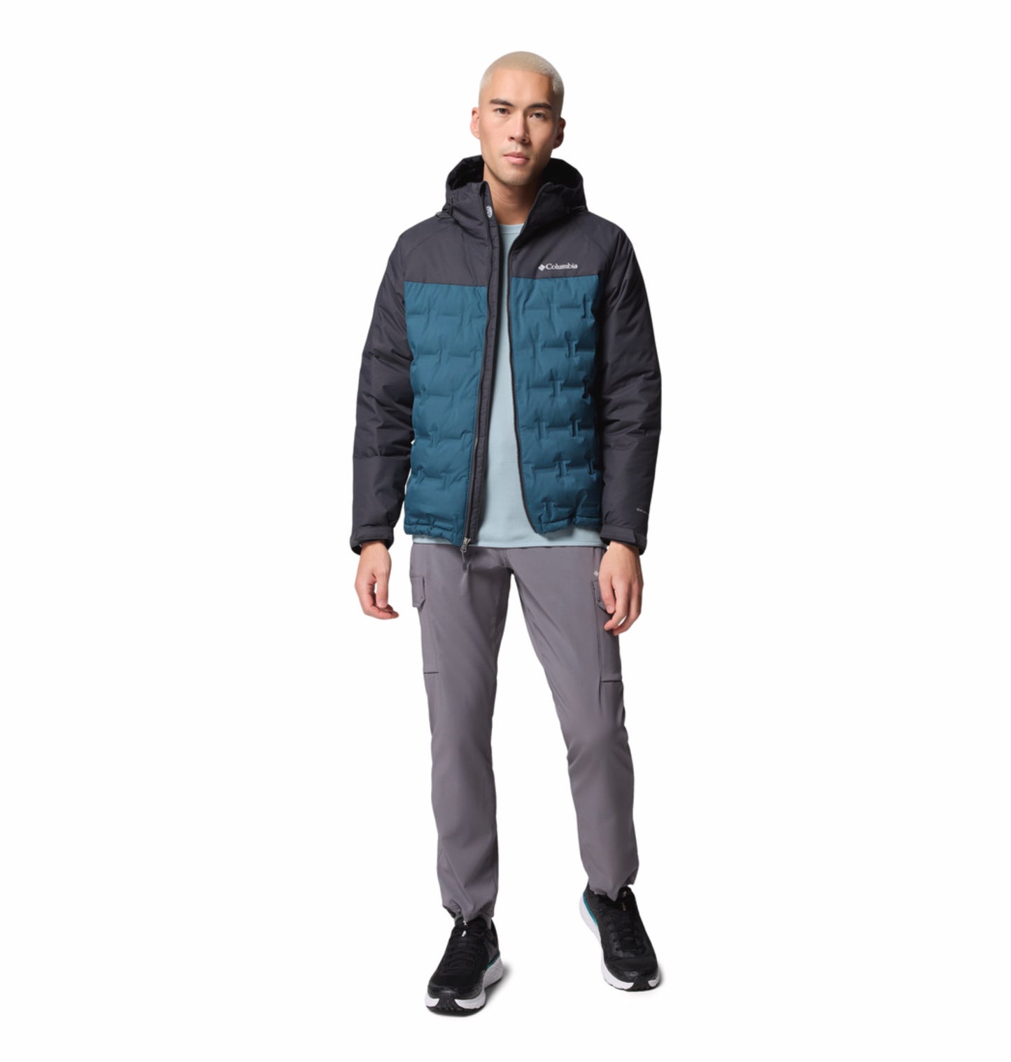 Columbia Men Blue Omni-Heat Inifnity Grand Trek III Hooded Down Jacket