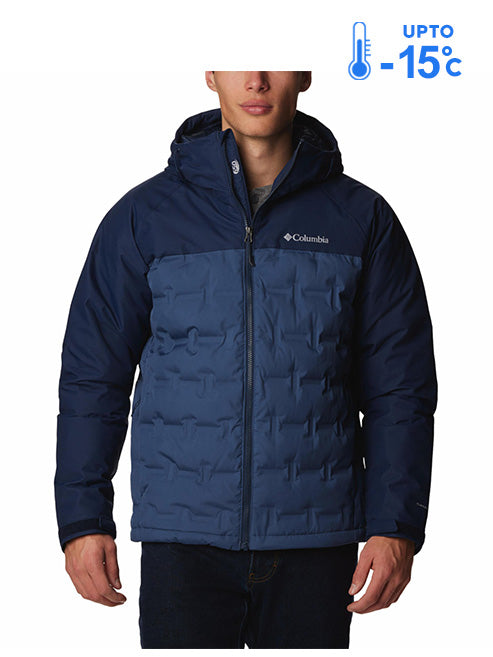 Columbia Men Blue Omni-Heat Inifnity Grand Trek III Hooded Down Jacket