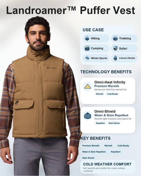 men brown omni heat infinity landroamer vest