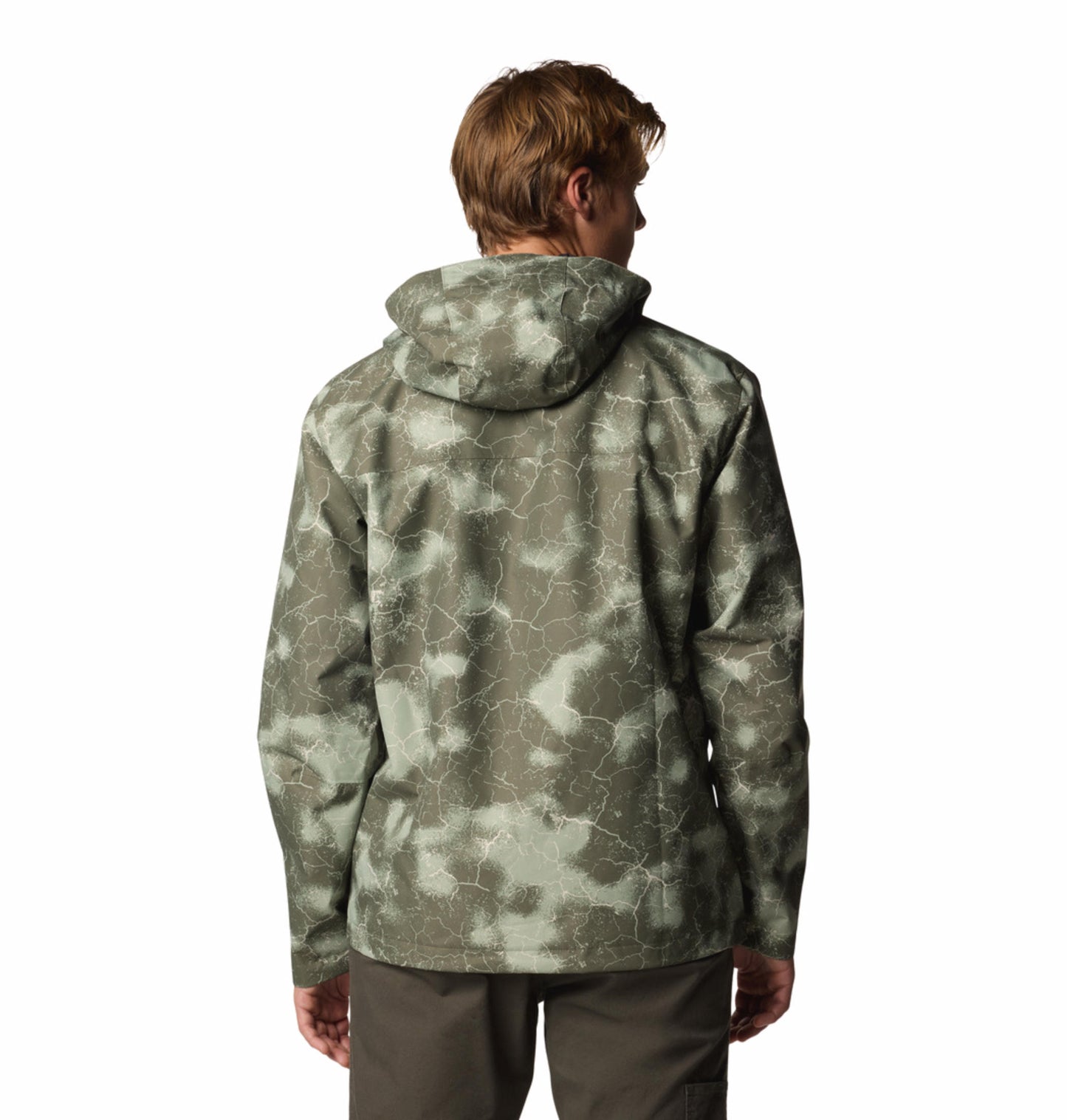 Columbia Mens Olive Omni-Tech Hikebound II Printed Rain Jacket