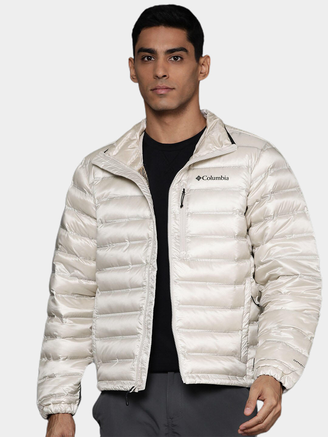 Columbia Men Beige Pebble Peak Down Jacket
