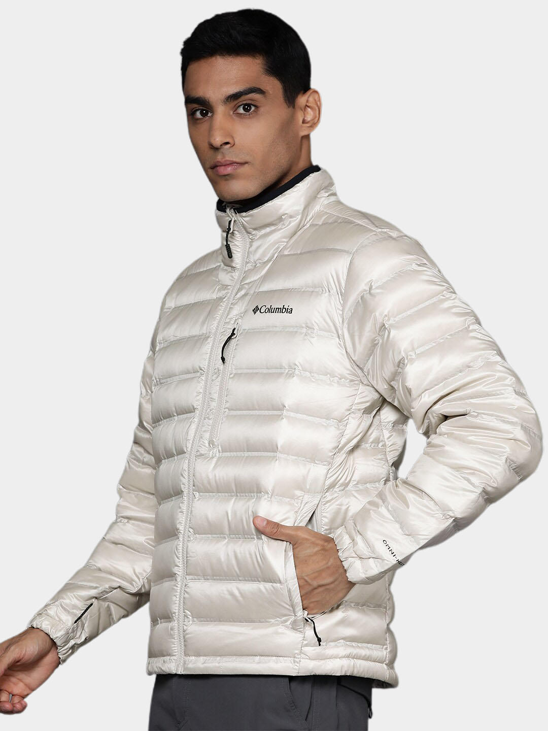Columbia Men Beige Pebble Peak Down Jacket