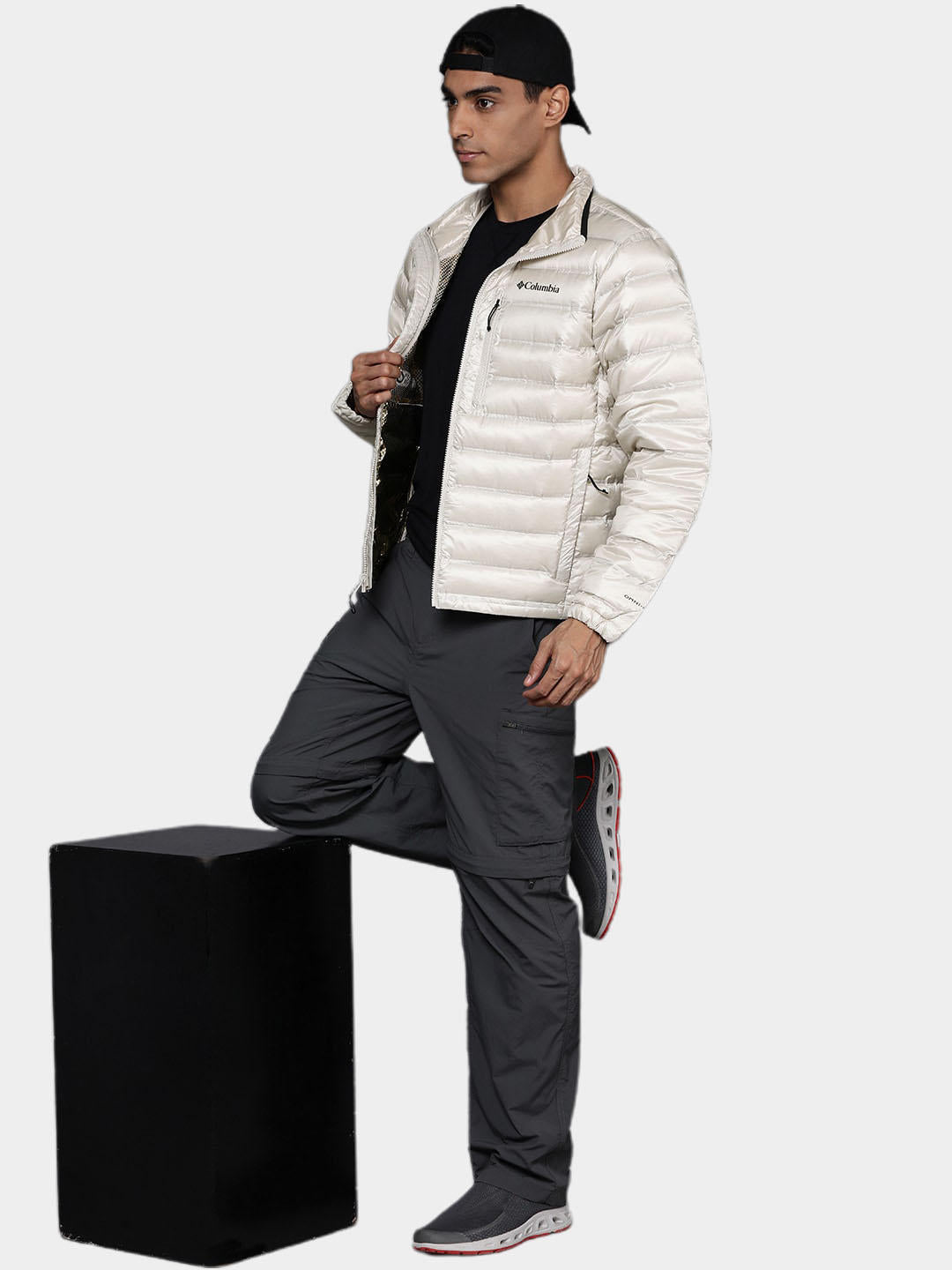 Columbia Men Beige Pebble Peak Down Jacket