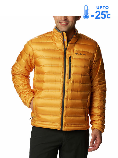 Columbia Men Yellow Omni-Heat Inifnity Pebble Peak Down Jacket