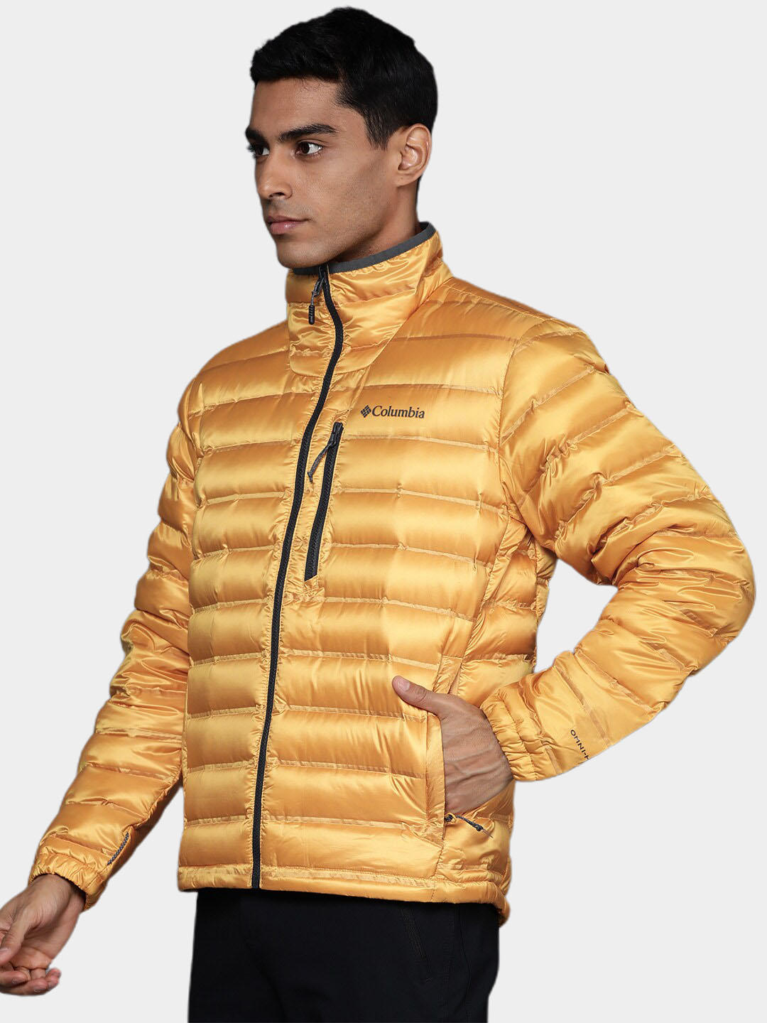 Columbia Men Yellow Pebble Peak Down Jacket