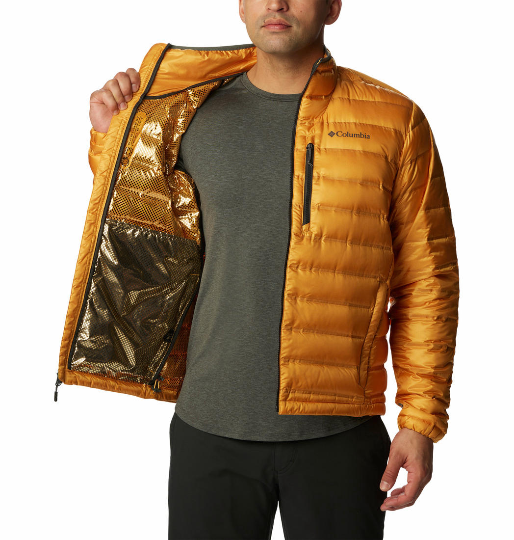 Columbia Men Yellow Pebble Peak Down Jacket